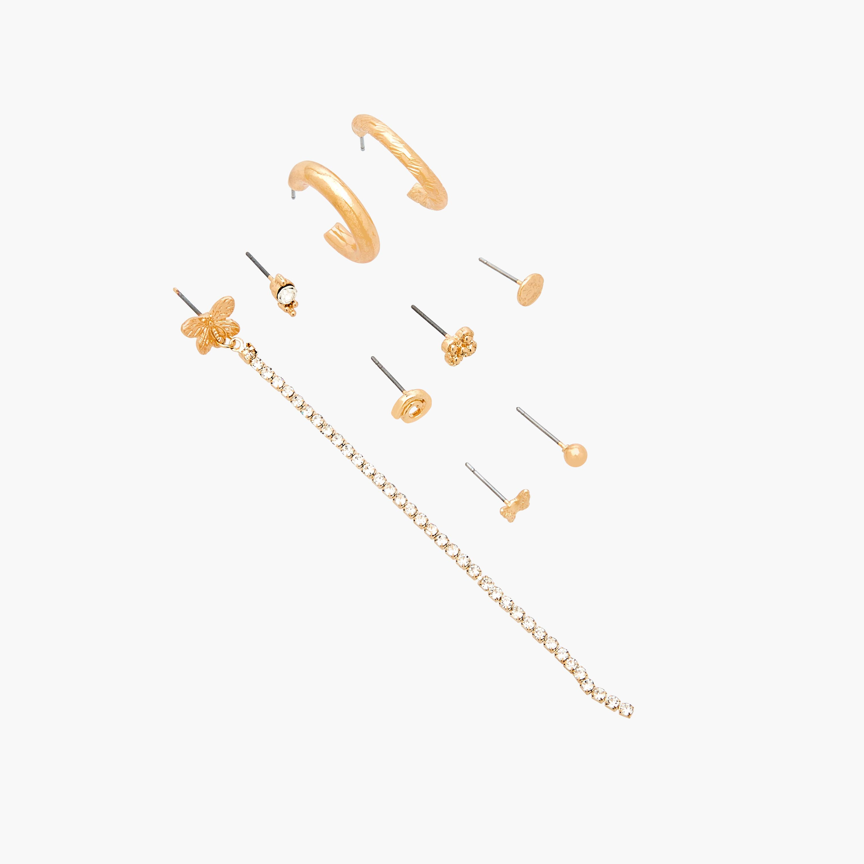 Pack of 9 Gold Tone Earrings with Pushback closure-women-watchesandjewellery-jewellery-earrings-image-2