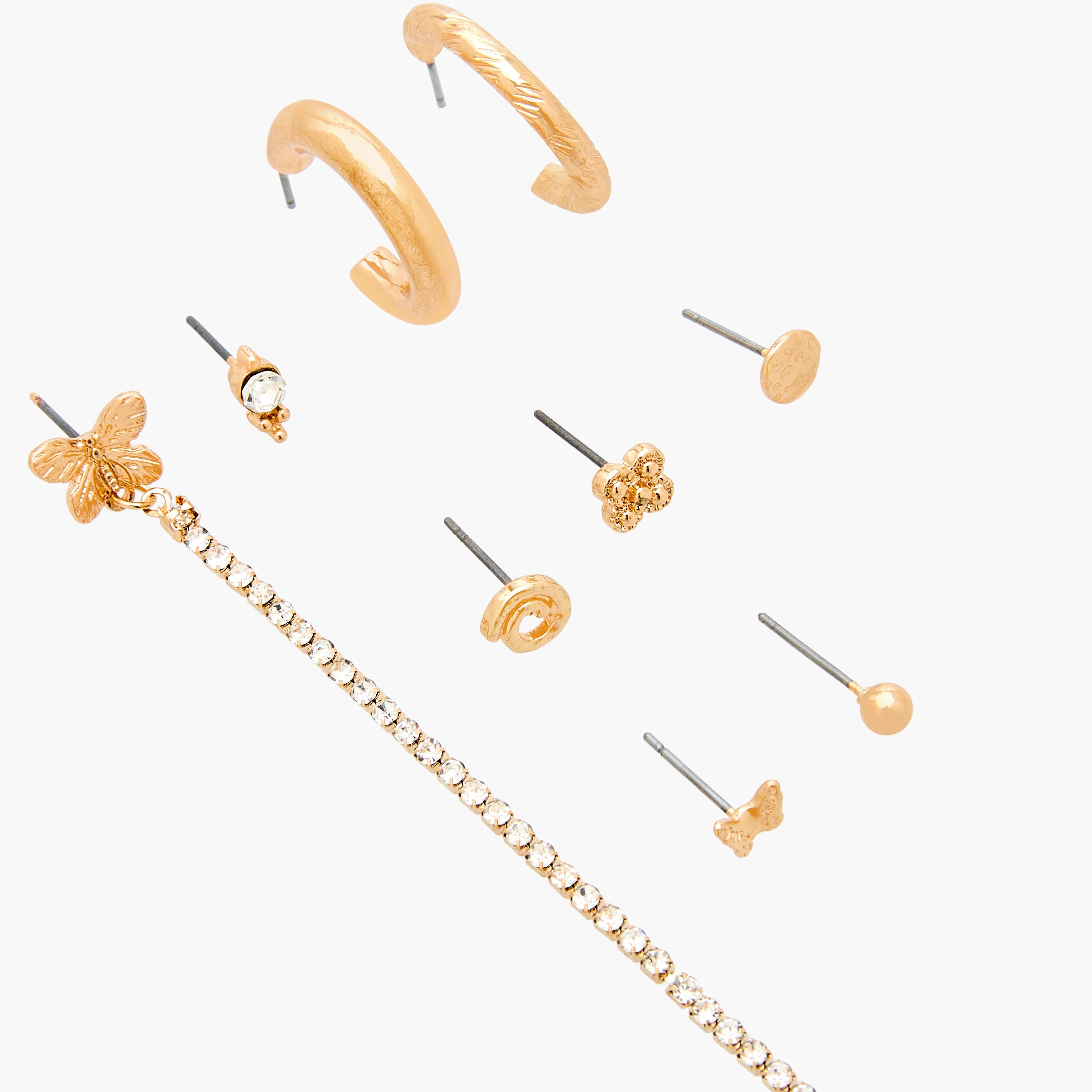Pack of 9 Gold Tone Earrings with Pushback closure-women-watchesandjewellery-jewellery-earrings-image-3