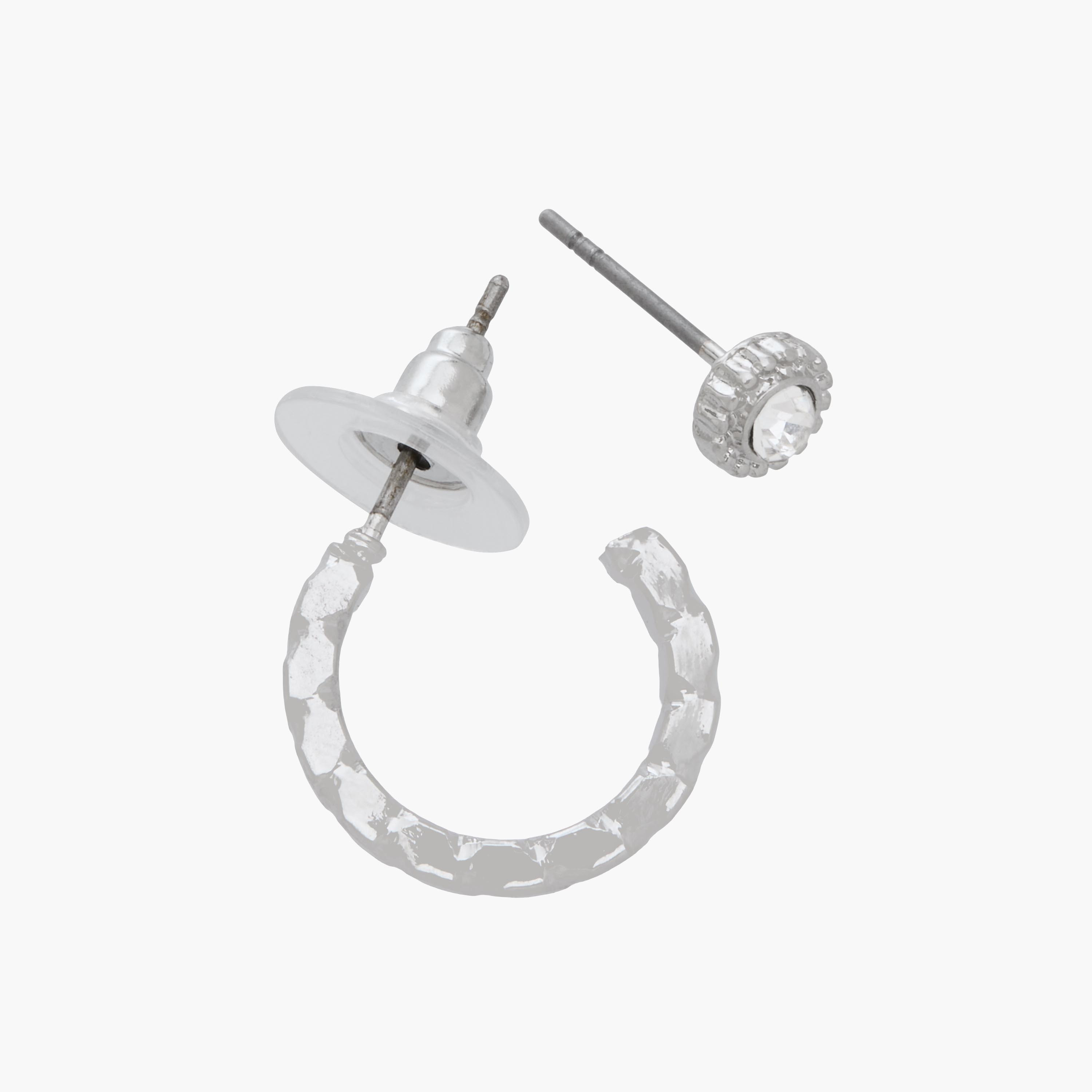 Pack of 15 Silver Tone Embellished Earrings with Pushback Closure-women-watchesandjewellery-jewellery-earrings-image-4