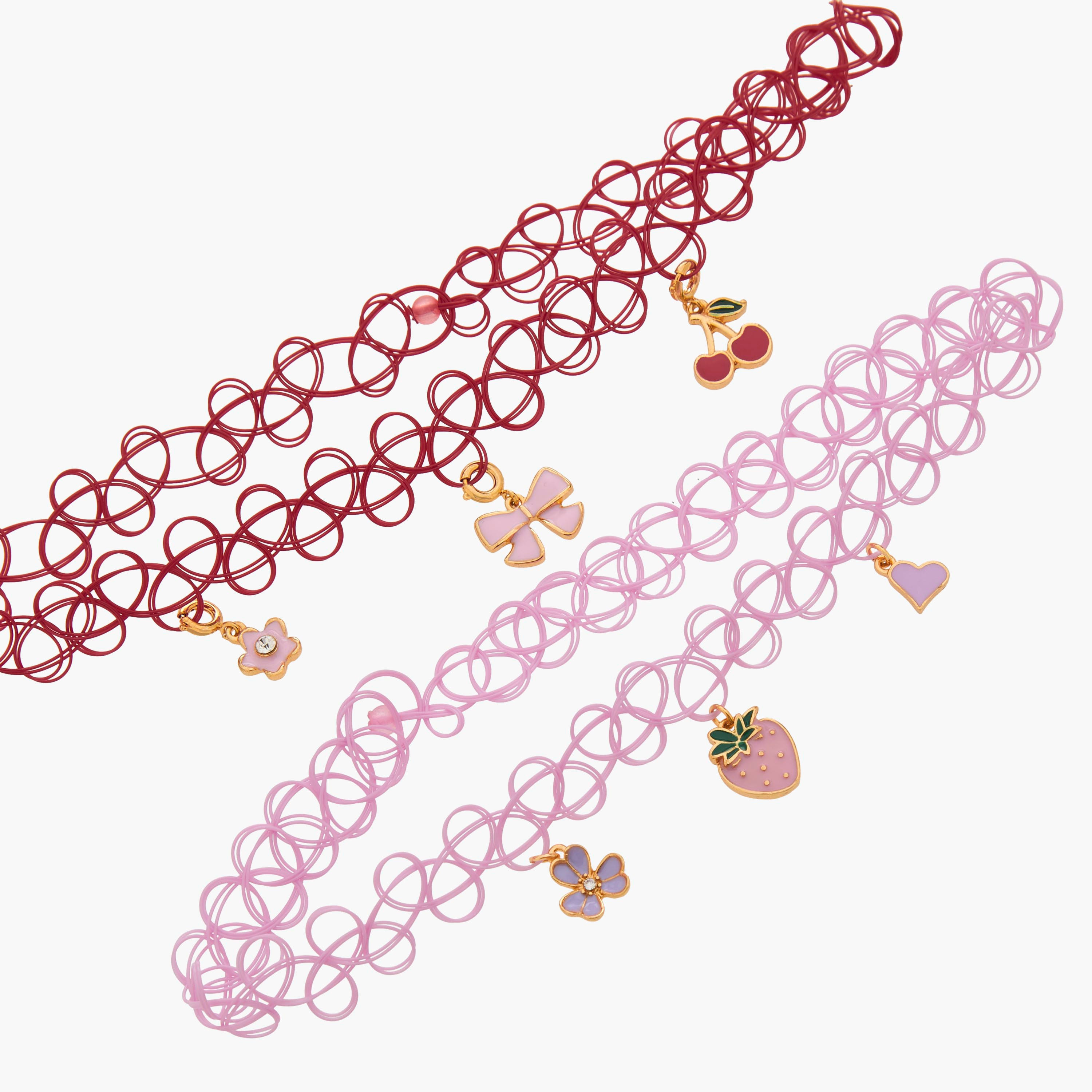 طقم قلادة تشوكر مع تعليقات - قطعتين-women-watchesandjewellery-jewellery-necklacesandpendants-image-4