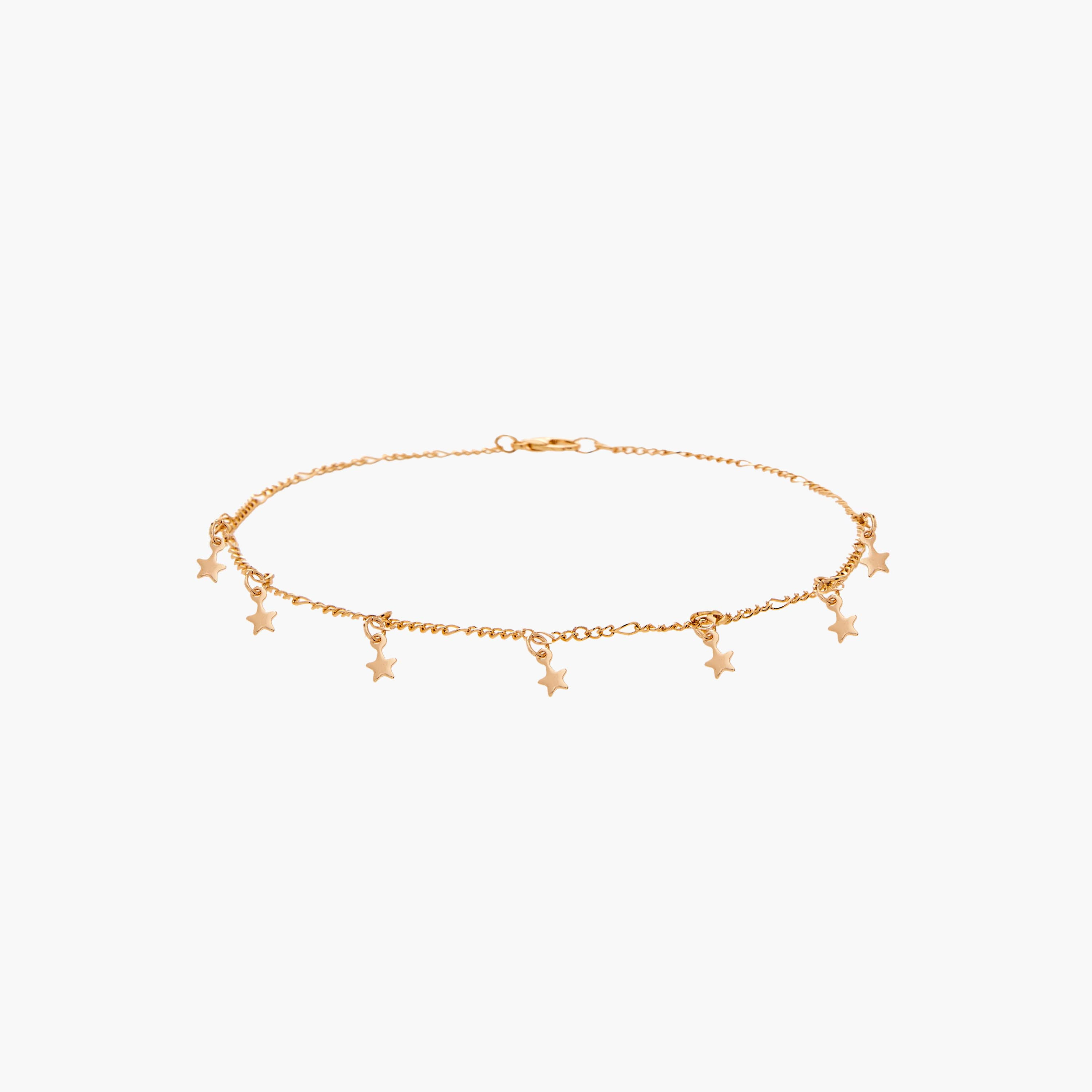 طقم خلاخيل سلسلة بلون ذهبي من 4 قطع-women-watchesandjewellery-jewellery-anklets-image-2