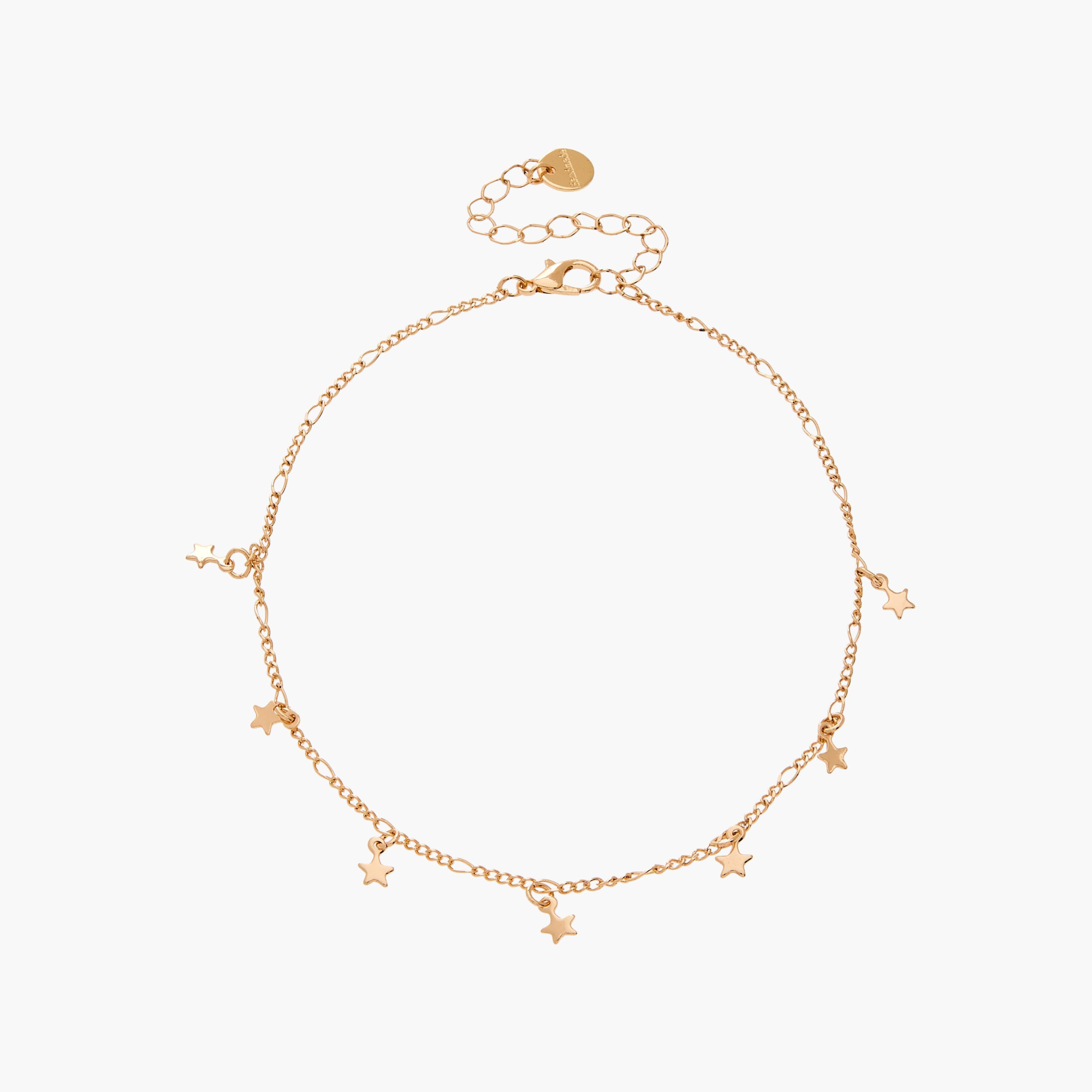 طقم خلاخيل سلسلة بلون ذهبي من 4 قطع-women-watchesandjewellery-jewellery-anklets-image-6