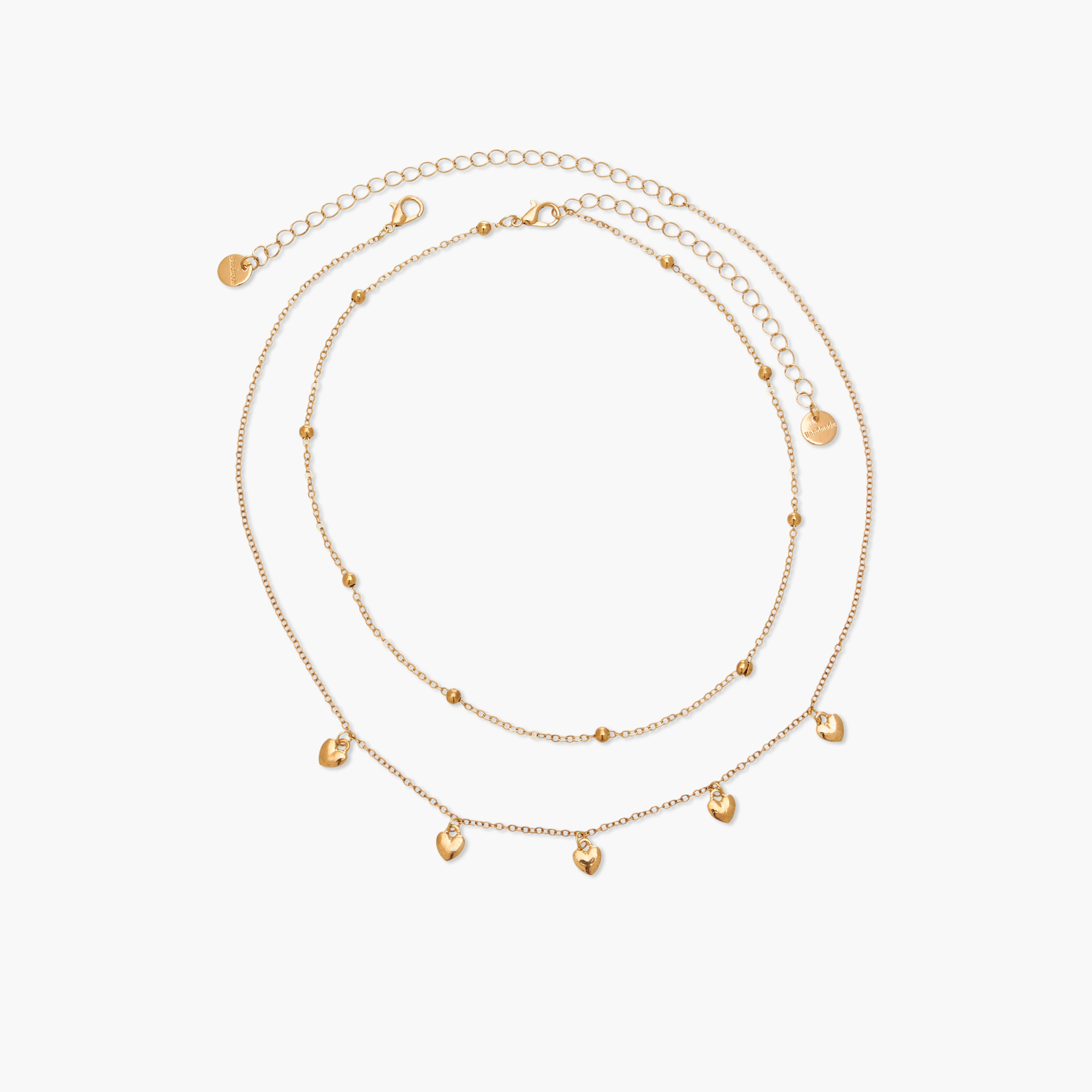 طقم 2 سلسلة قلادة بلون ذهبي مع تعليقات-women-watchesandjewellery-jewellery-necklacesandpendants-image-1