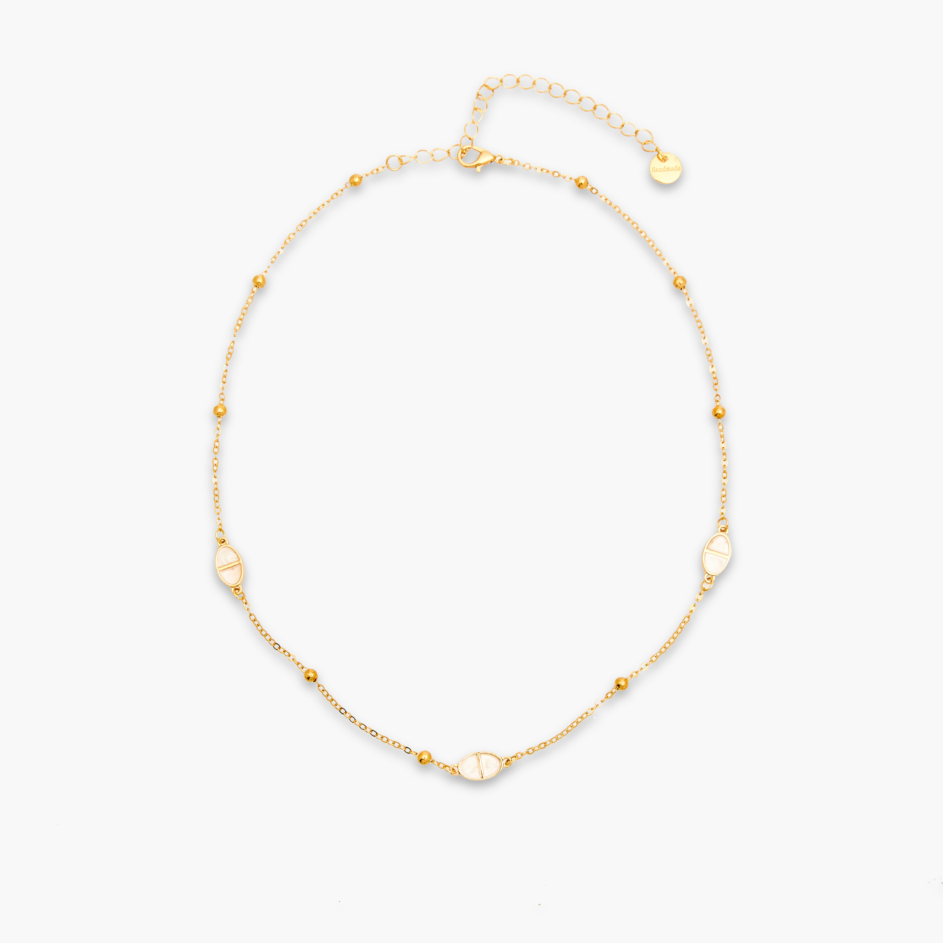 طقم قلادة بلون ذهبي مع تعليقات خرز - قطعتين-women-watchesandjewellery-jewellery-necklacesandpendants-image-2