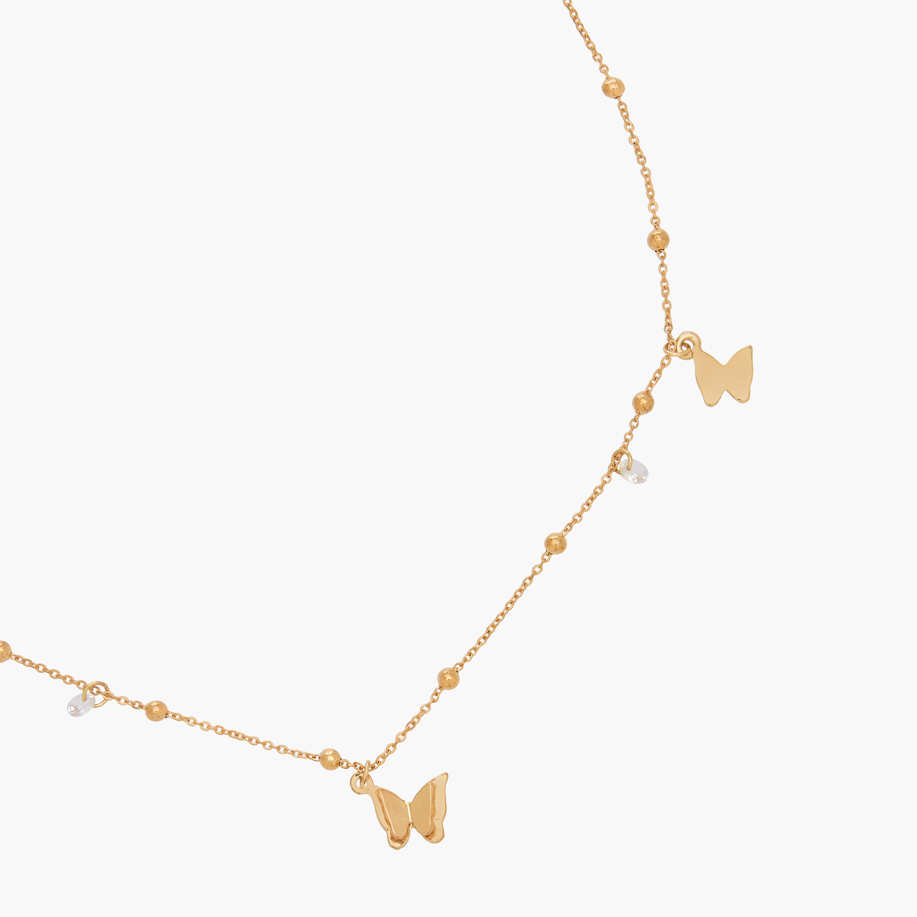 Gold Tone Necklace with Butterfly Pendant-women-watchesandjewellery-jewellery-necklacesandpendants-image-2