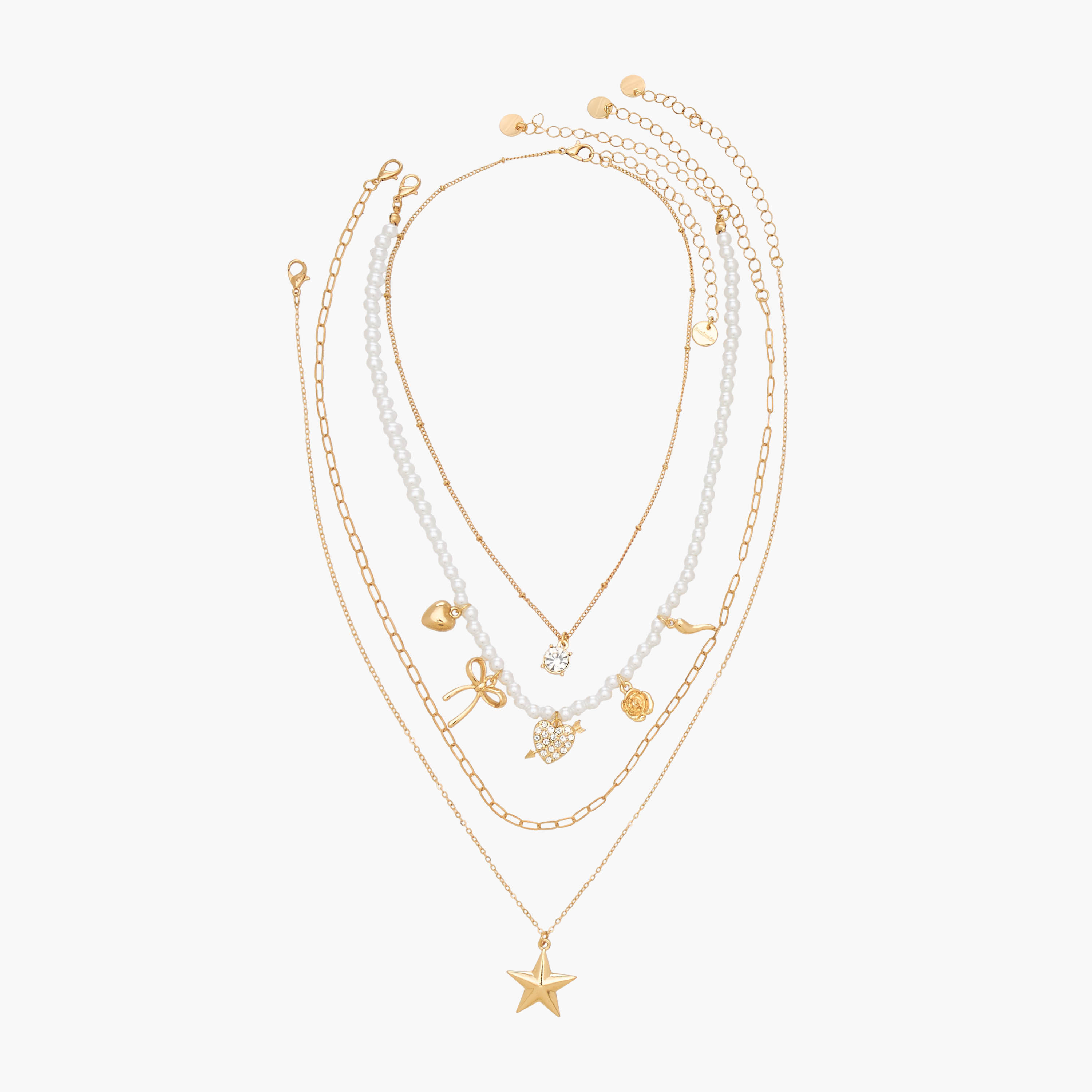 Set of 5 - Gold Tone Pendant Necklace with Assorted Designs-women-watchesandjewellery-jewellery-necklacesandpendants-image-1