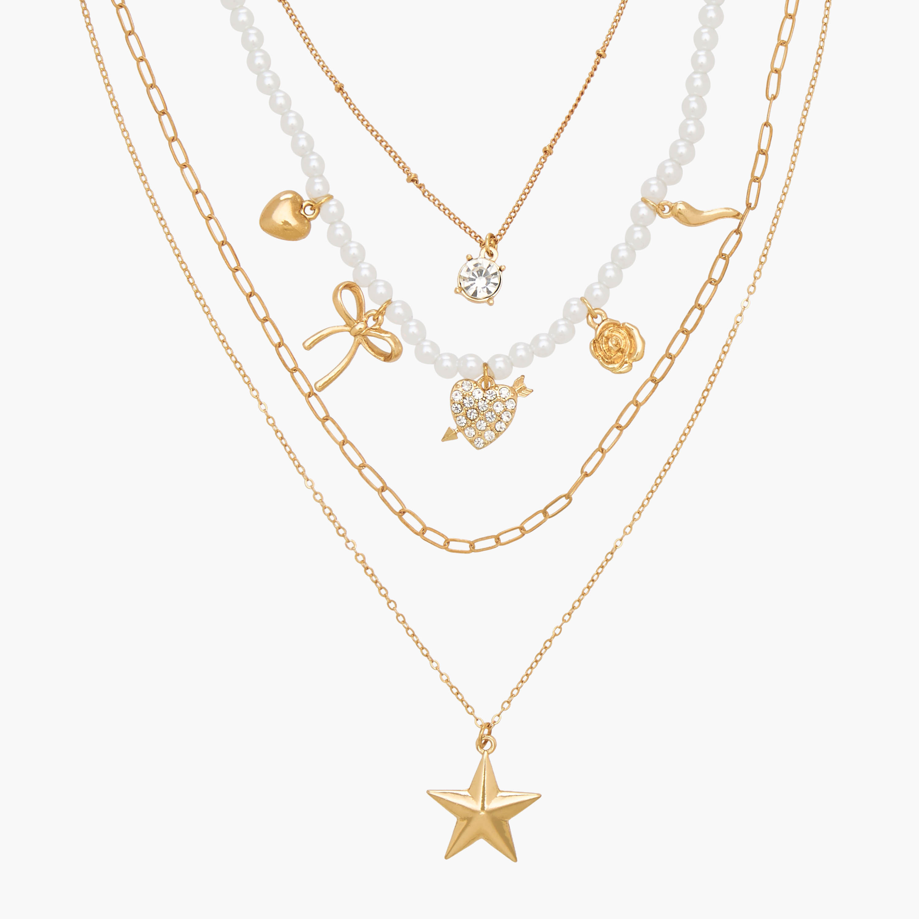 Set of 5 - Gold Tone Pendant Necklace with Assorted Designs-women-watchesandjewellery-jewellery-necklacesandpendants-image-6