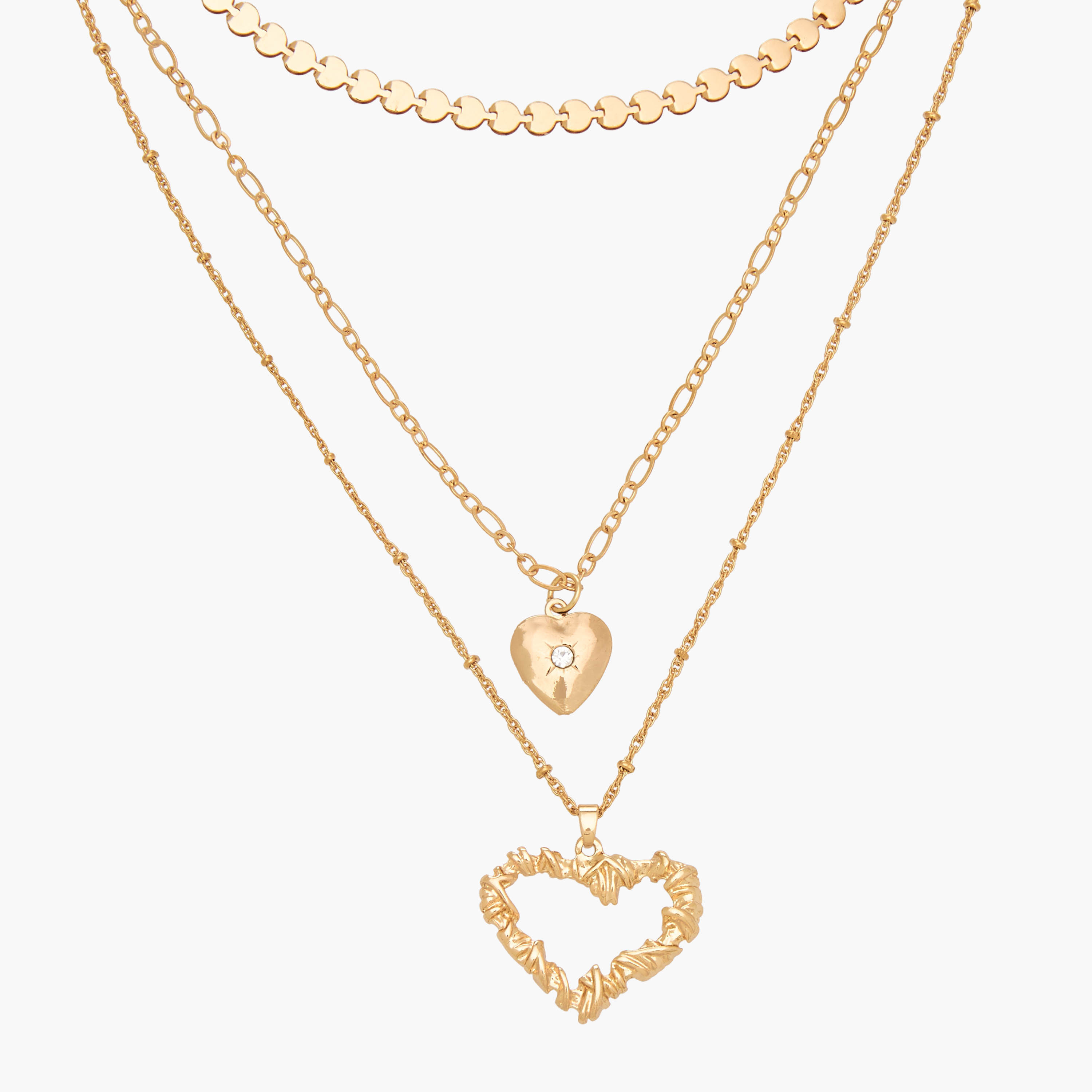 عقود بلون ذهبي ودلايات قلب - عبوة 3 قطع-women-watchesandjewellery-jewellery-necklacesandpendants-image-5