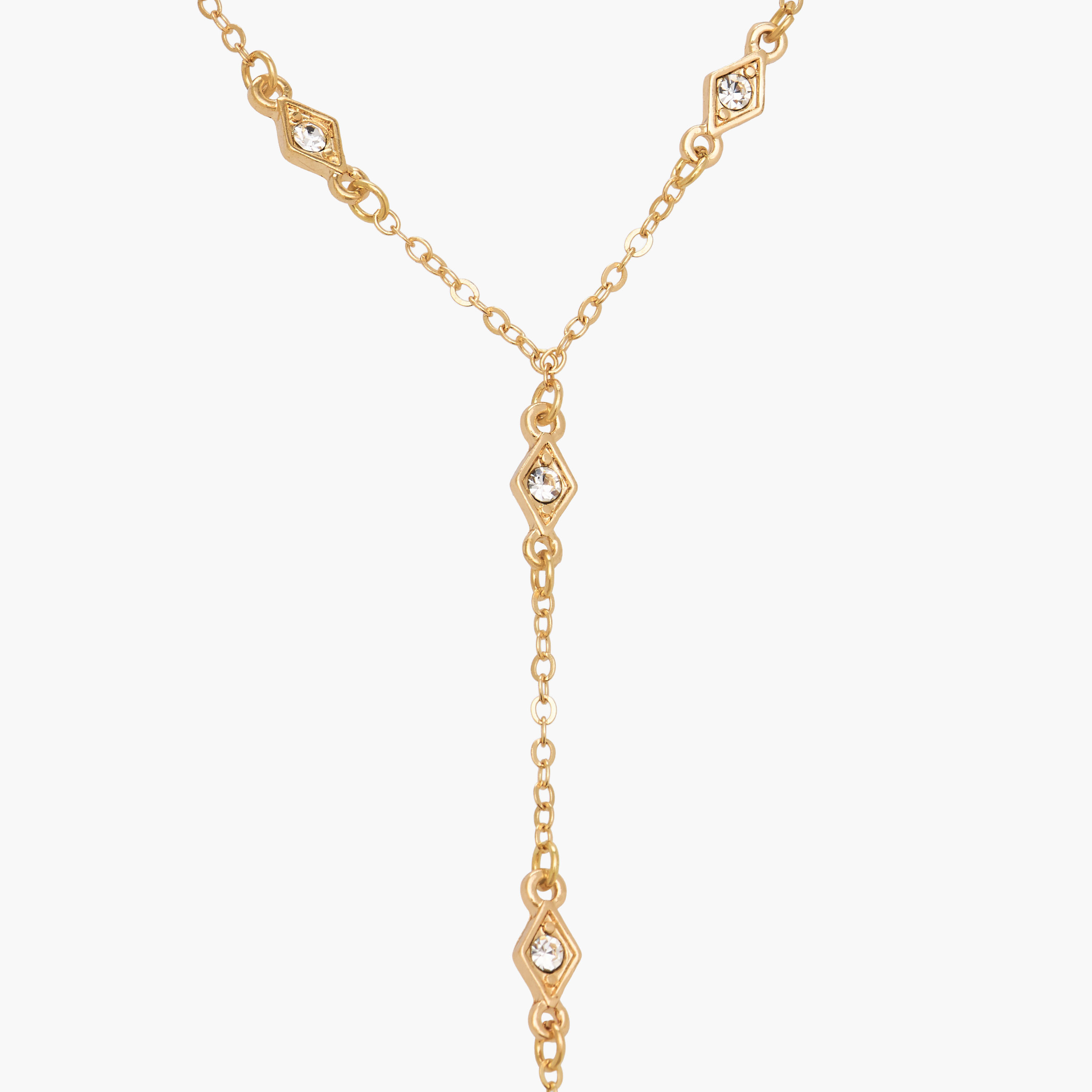 عقد ذهبي اللون بتصميم على شكل حرف Y-women-watchesandjewellery-jewellery-necklacesandpendants-image-3