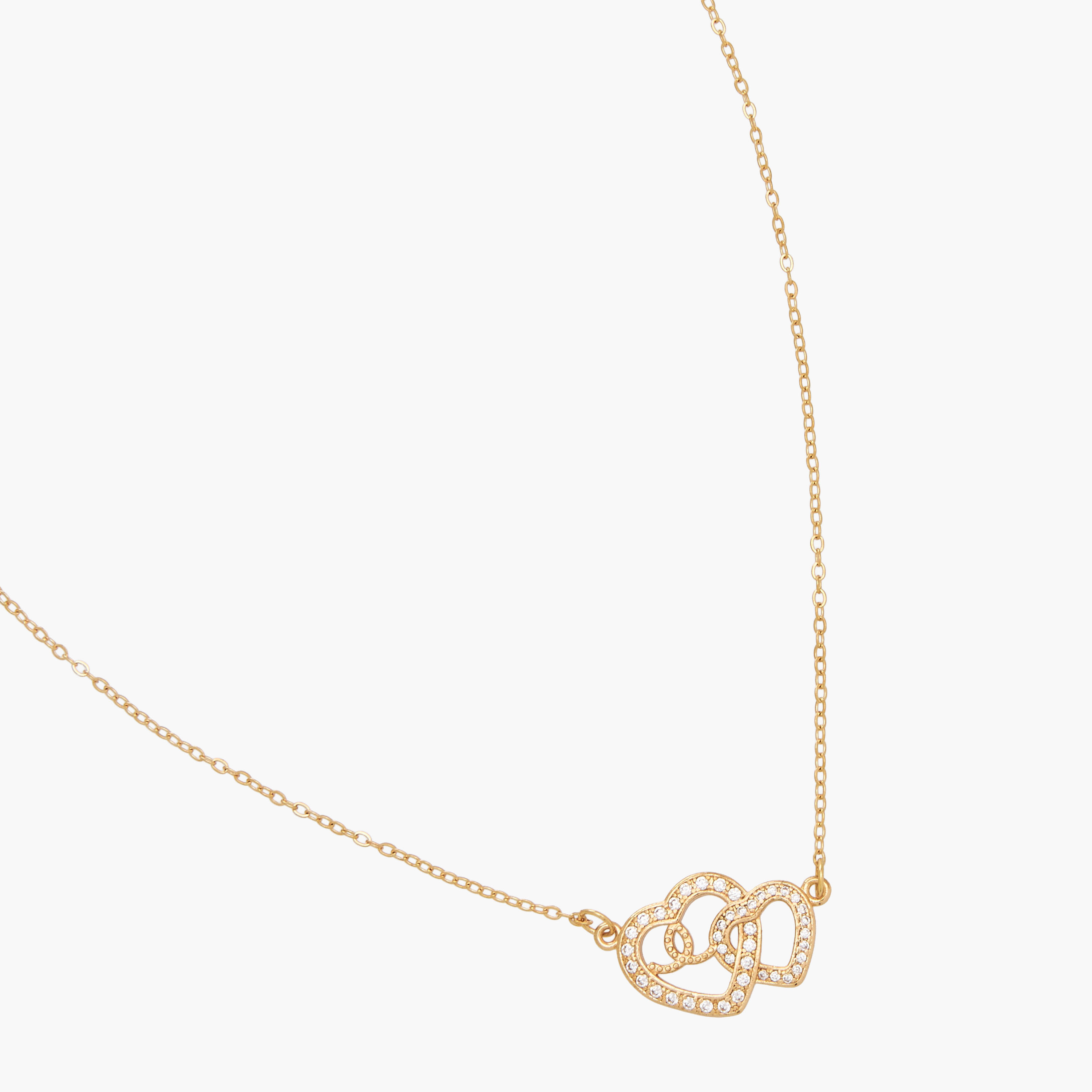 عقد ذهبي اللون مزين بدلاية قلب من مكعب زيركون-women-watchesandjewellery-jewellery-necklacesandpendants-image-2