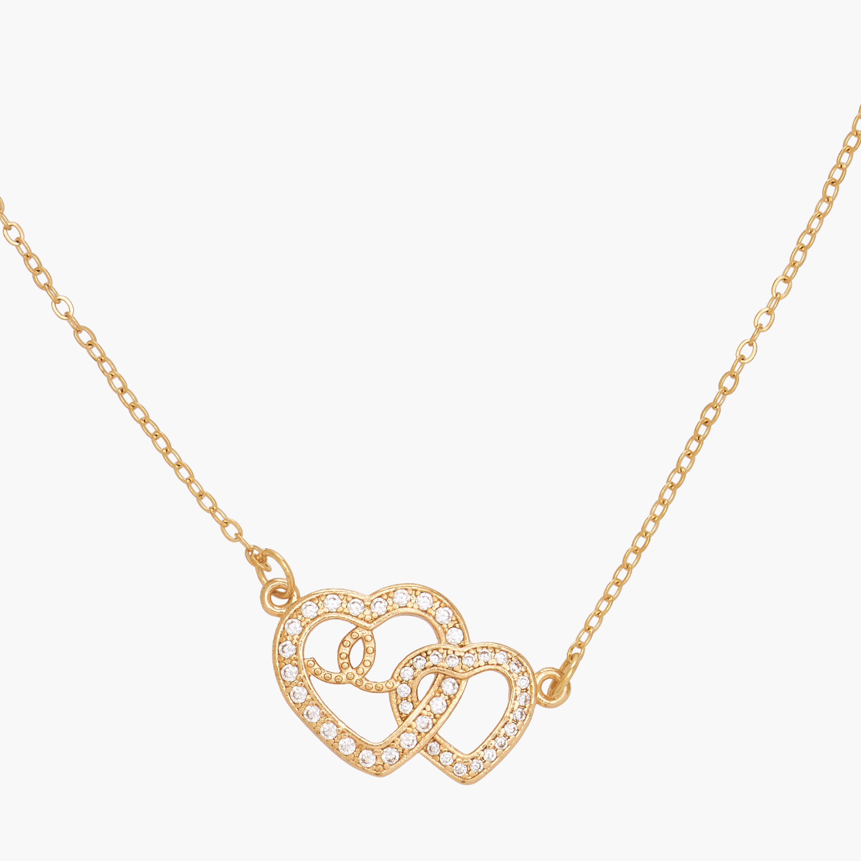 عقد ذهبي اللون مزين بدلاية قلب من مكعب زيركون-women-watchesandjewellery-jewellery-necklacesandpendants-image-3