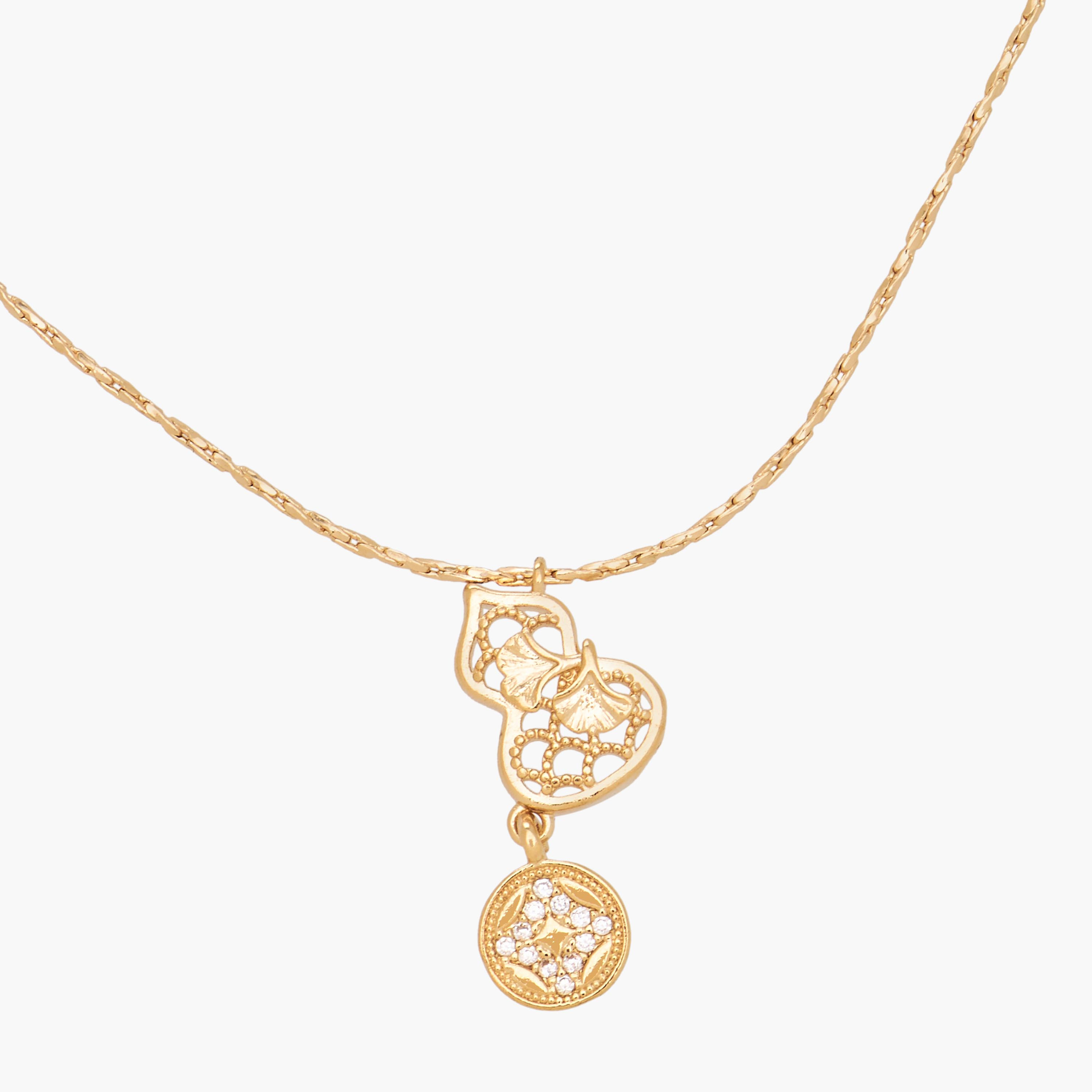 Gold Tone Necklace with Cubic Zirconia Pendant-women-watchesandjewellery-jewellery-necklacesandpendants-image-3