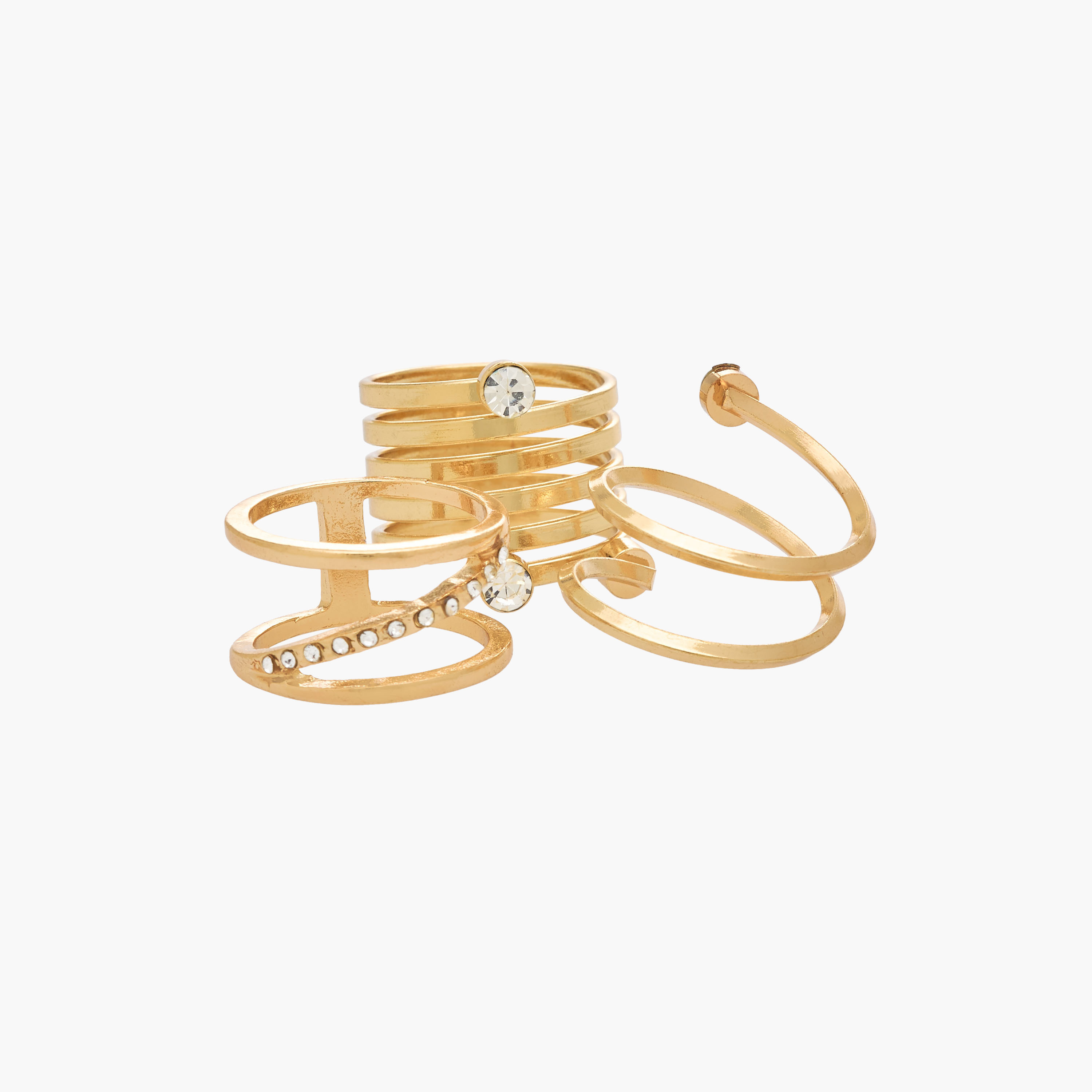 Pack of 3 Gold Tone Ring with Stone Embellishments-women-watchesandjewellery-jewellery-rings-image-3