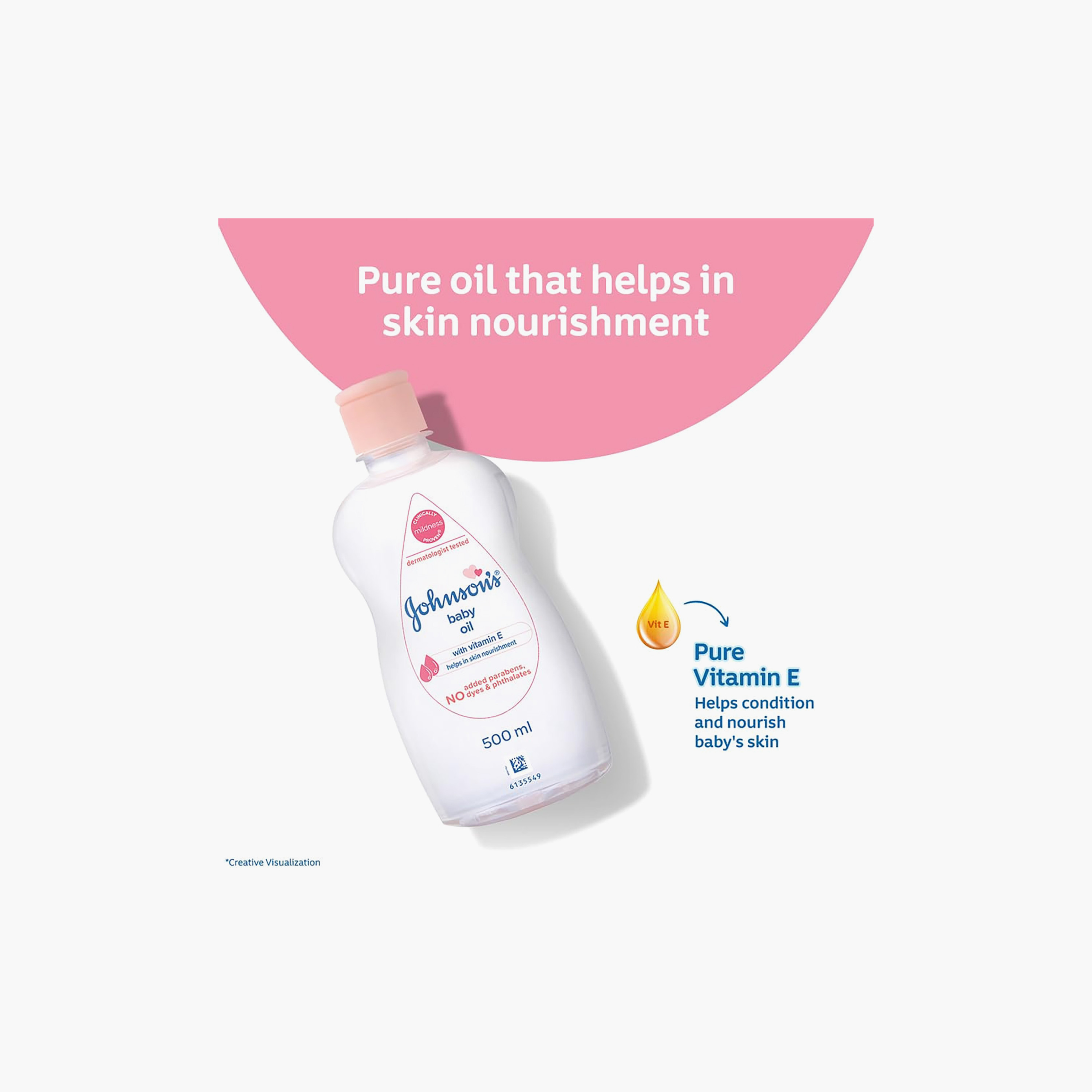 زيت للأطفال بفيتامين هـ من جونسون آند جونسون - 200 مل-baby-bathandcare-hairbodyskincare-babyoil-image-3