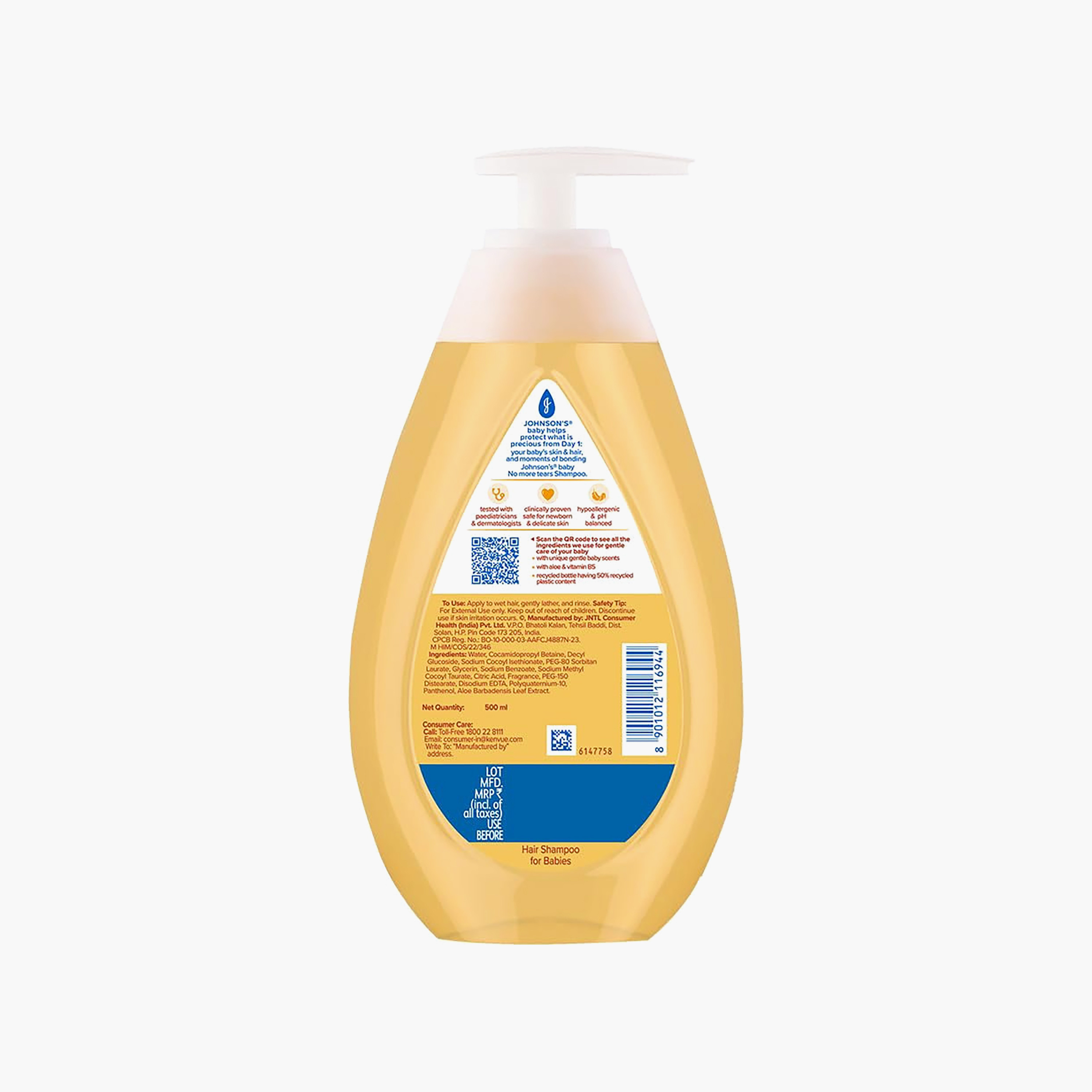 Johnson&Johnsons Baby Shampoo with Aloe Vera and Vitamin B5, 500 ml-baby-bathandcare-hairbodyskincare-shampooandconditioner-image-2