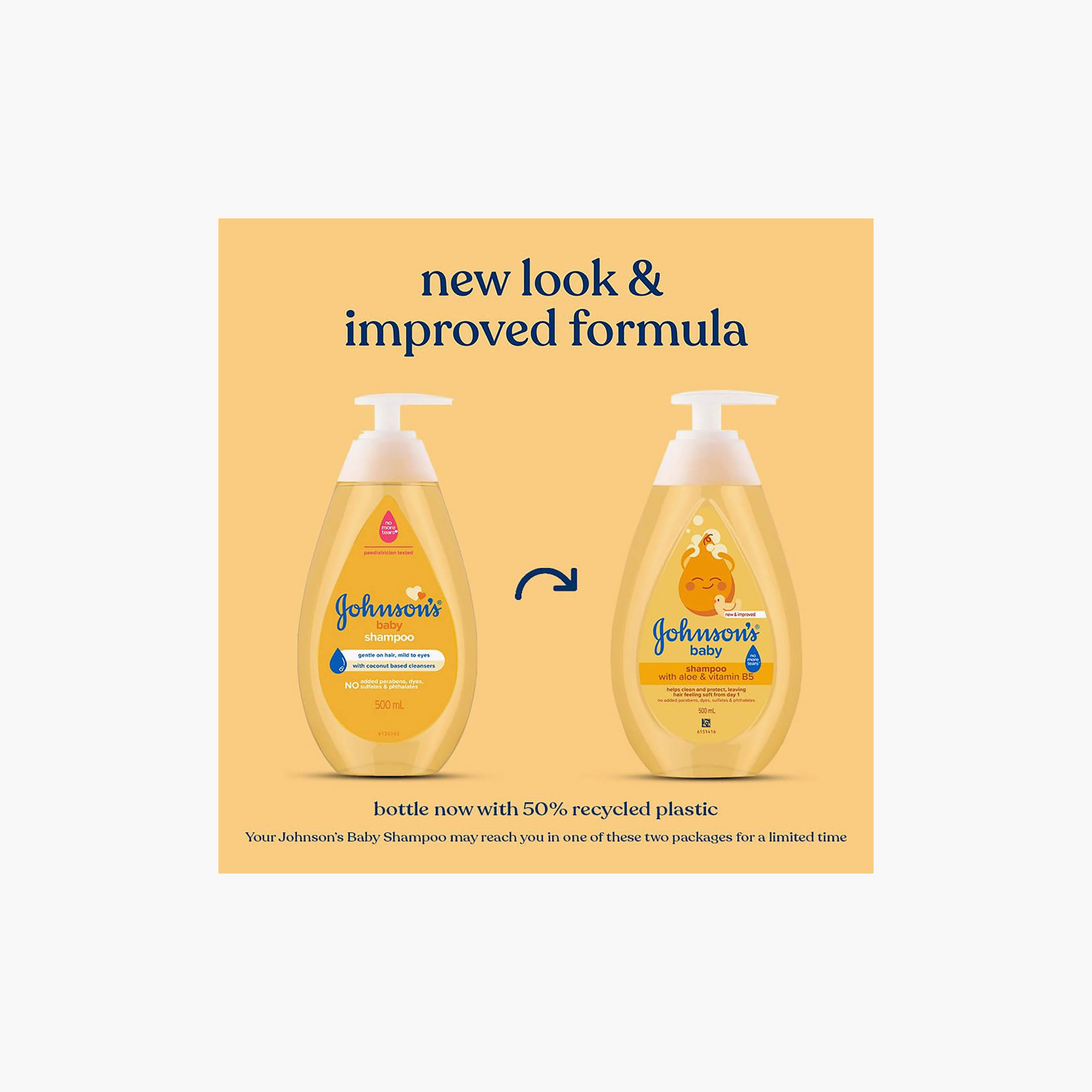 Johnson&Johnsons Baby Shampoo with Aloe Vera and Vitamin B5, 500 ml-baby-bathandcare-hairbodyskincare-shampooandconditioner-image-3