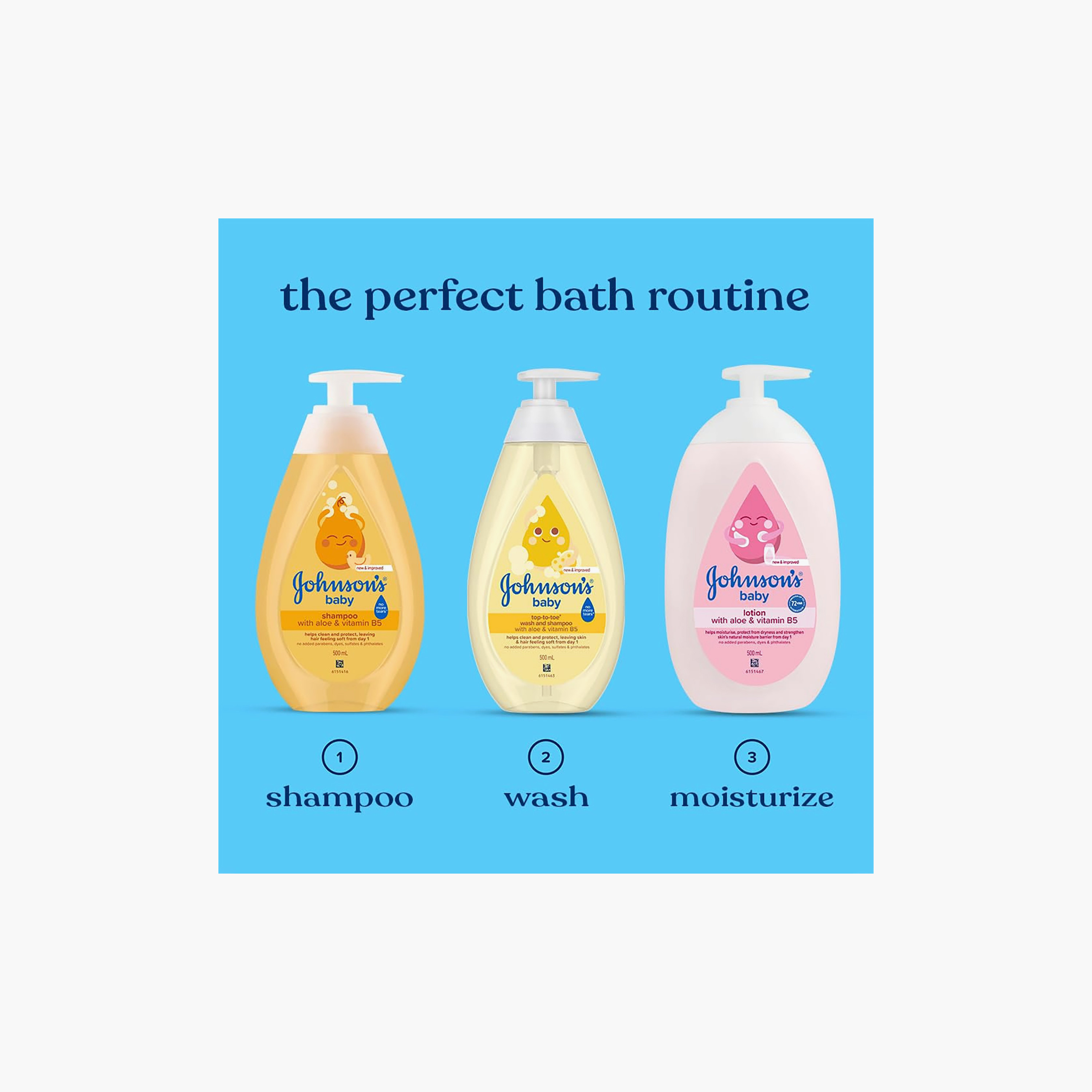 Johnson&Johnsons Baby Shampoo with Aloe Vera and Vitamin B5, 500 ml-baby-bathandcare-hairbodyskincare-shampooandconditioner-image-8