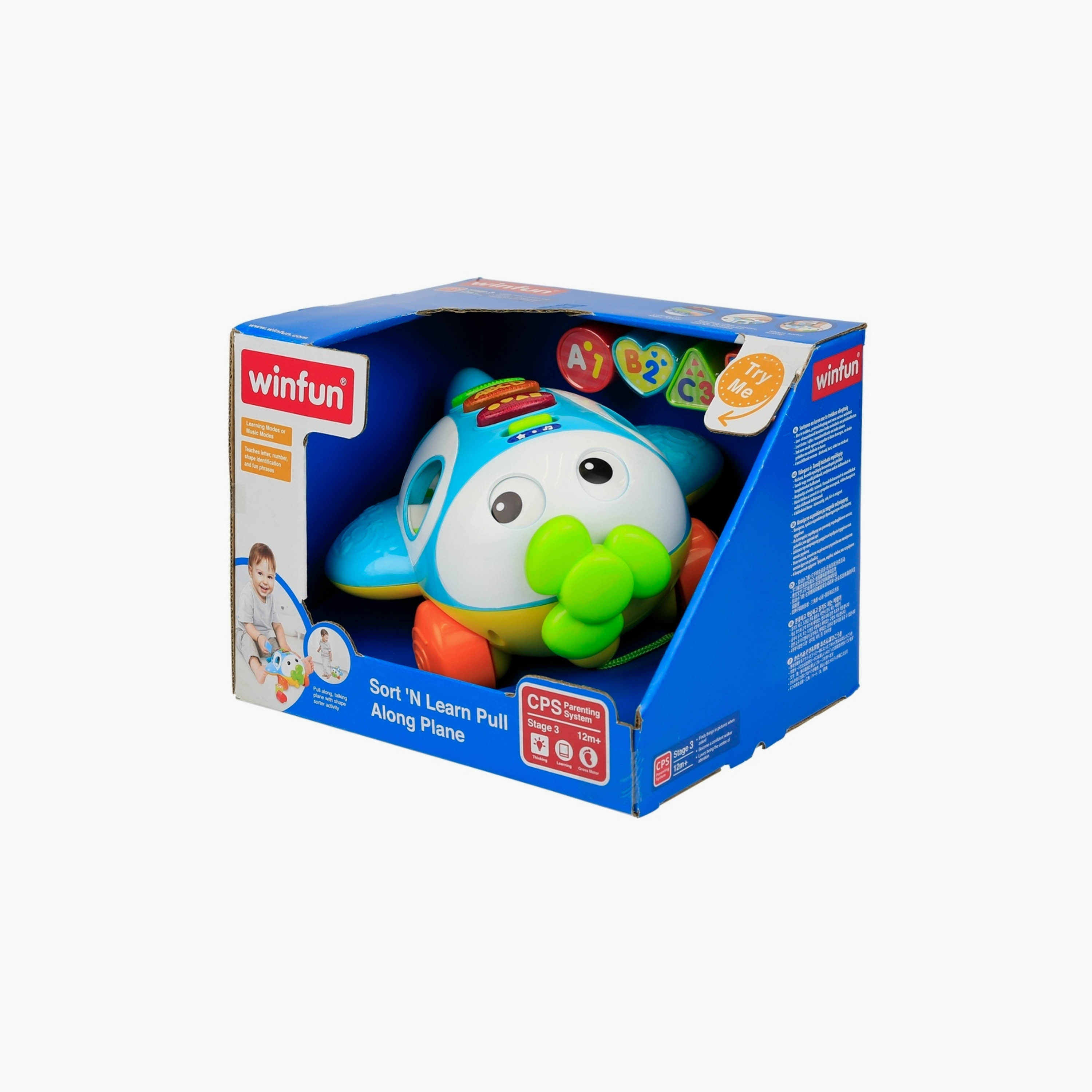 Winfun Sort & Learn Pull Along Airplane Toy With Shape Blocks-toys-babyandtoddlertoys-learningtoys-image-3