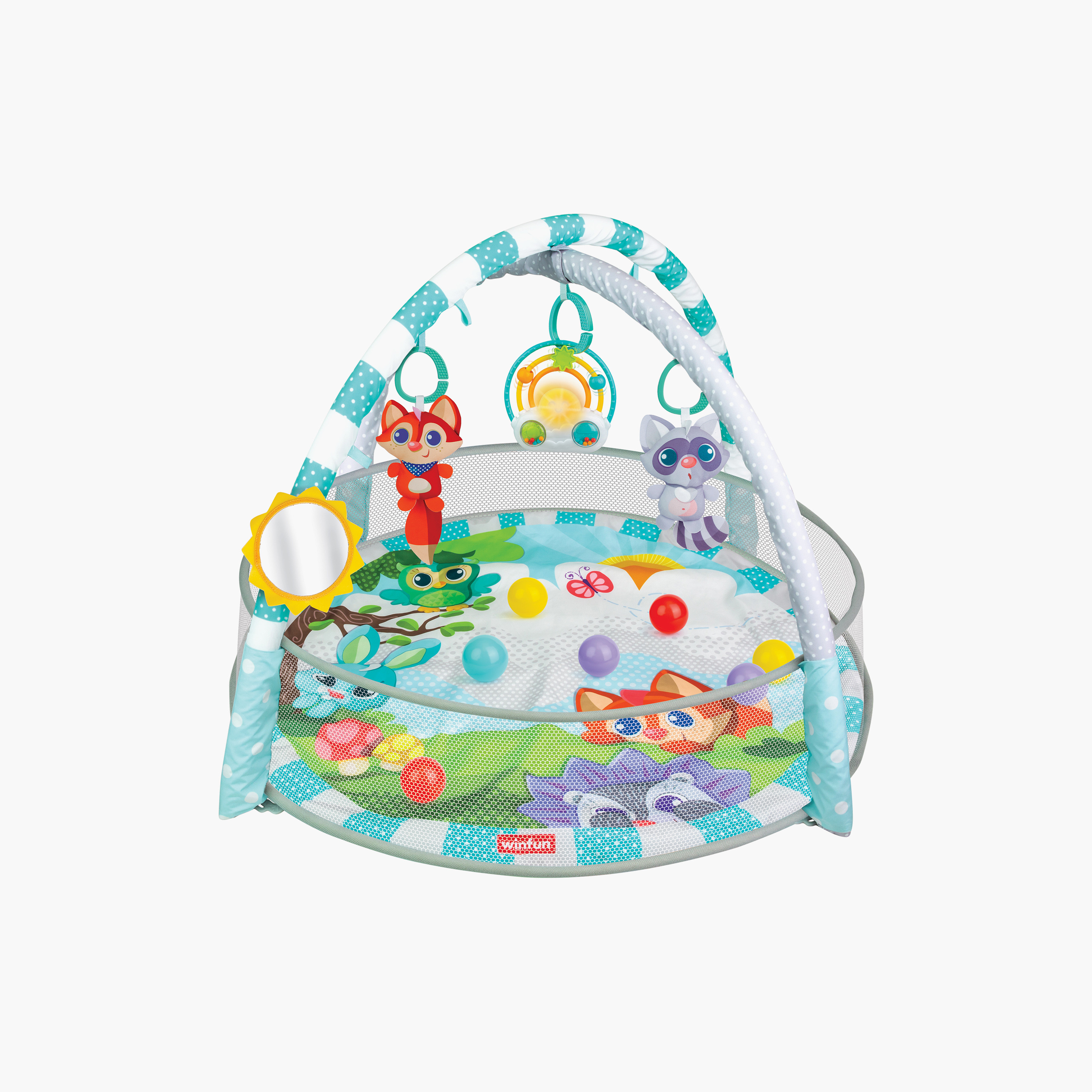 مجموعة مفرش صالة ألعاب وركن لعب (بلاي جيم) ممتع مع حوض كرات من وينفان-baby-infantactivity-playpensandplaymats-image-1