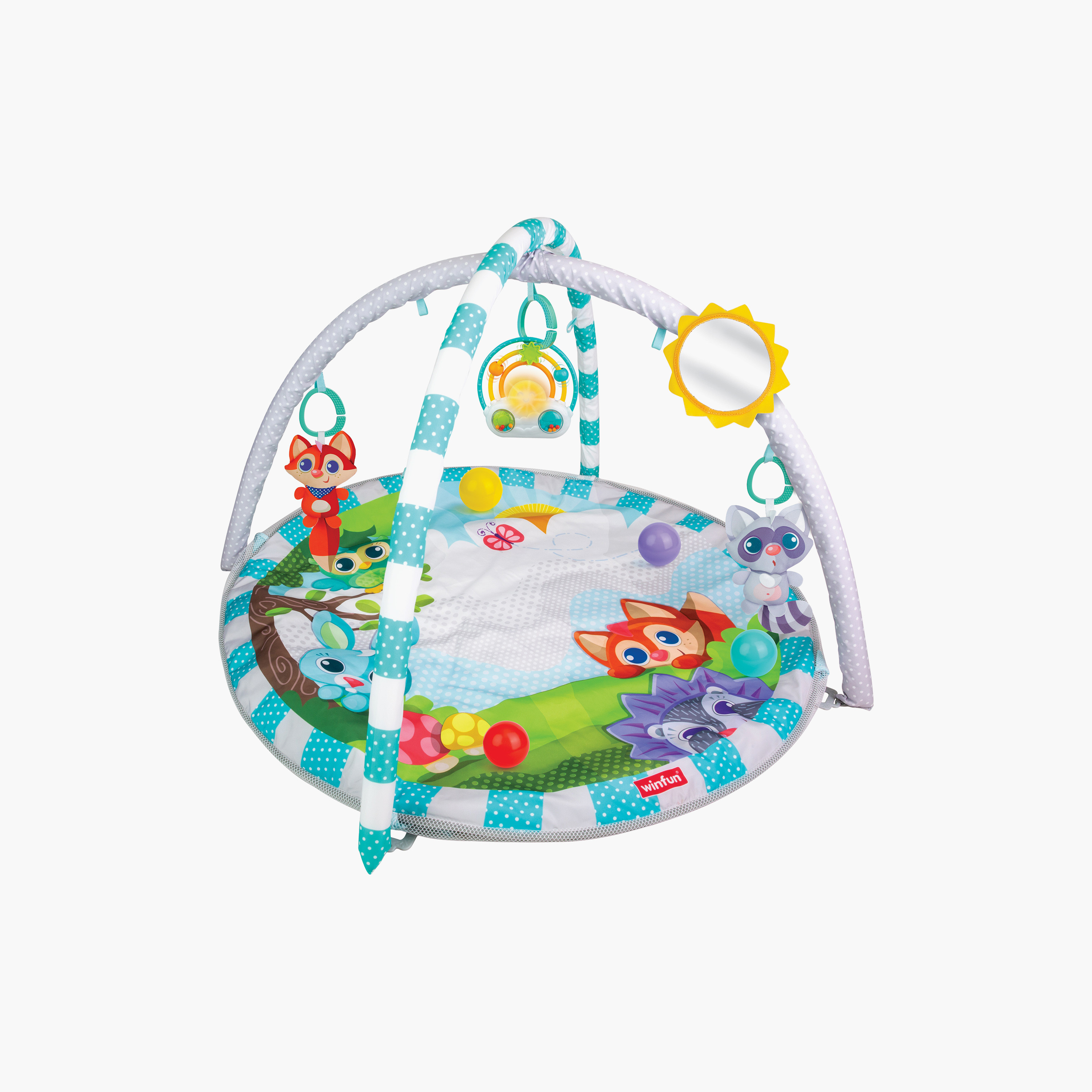 مجموعة مفرش صالة ألعاب وركن لعب (بلاي جيم) ممتع مع حوض كرات من وينفان-baby-infantactivity-playpensandplaymats-image-2