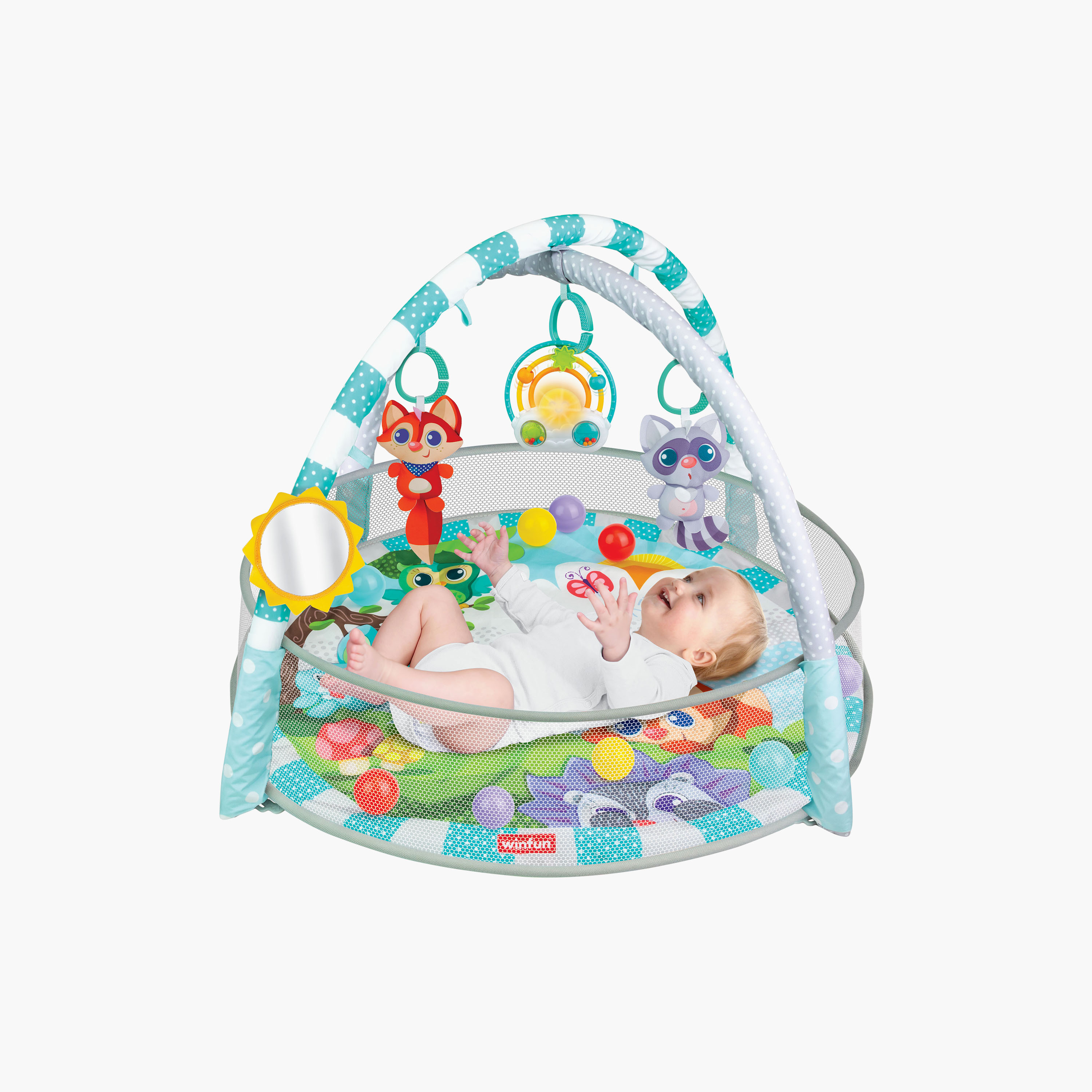 مجموعة مفرش صالة ألعاب وركن لعب (بلاي جيم) ممتع مع حوض كرات من وينفان-baby-infantactivity-playpensandplaymats-image-4