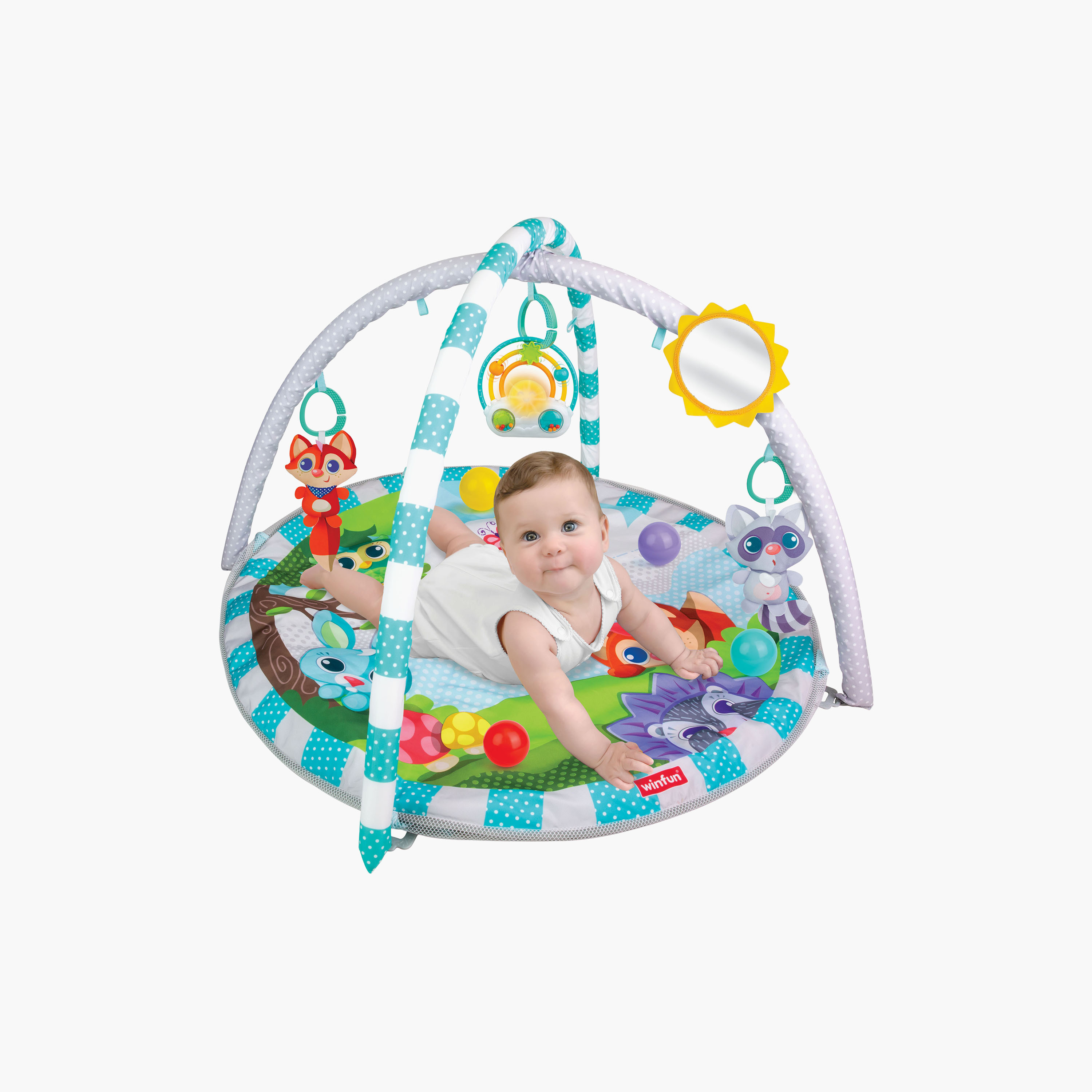 مجموعة مفرش صالة ألعاب وركن لعب (بلاي جيم) ممتع مع حوض كرات من وينفان-baby-infantactivity-playpensandplaymats-image-5