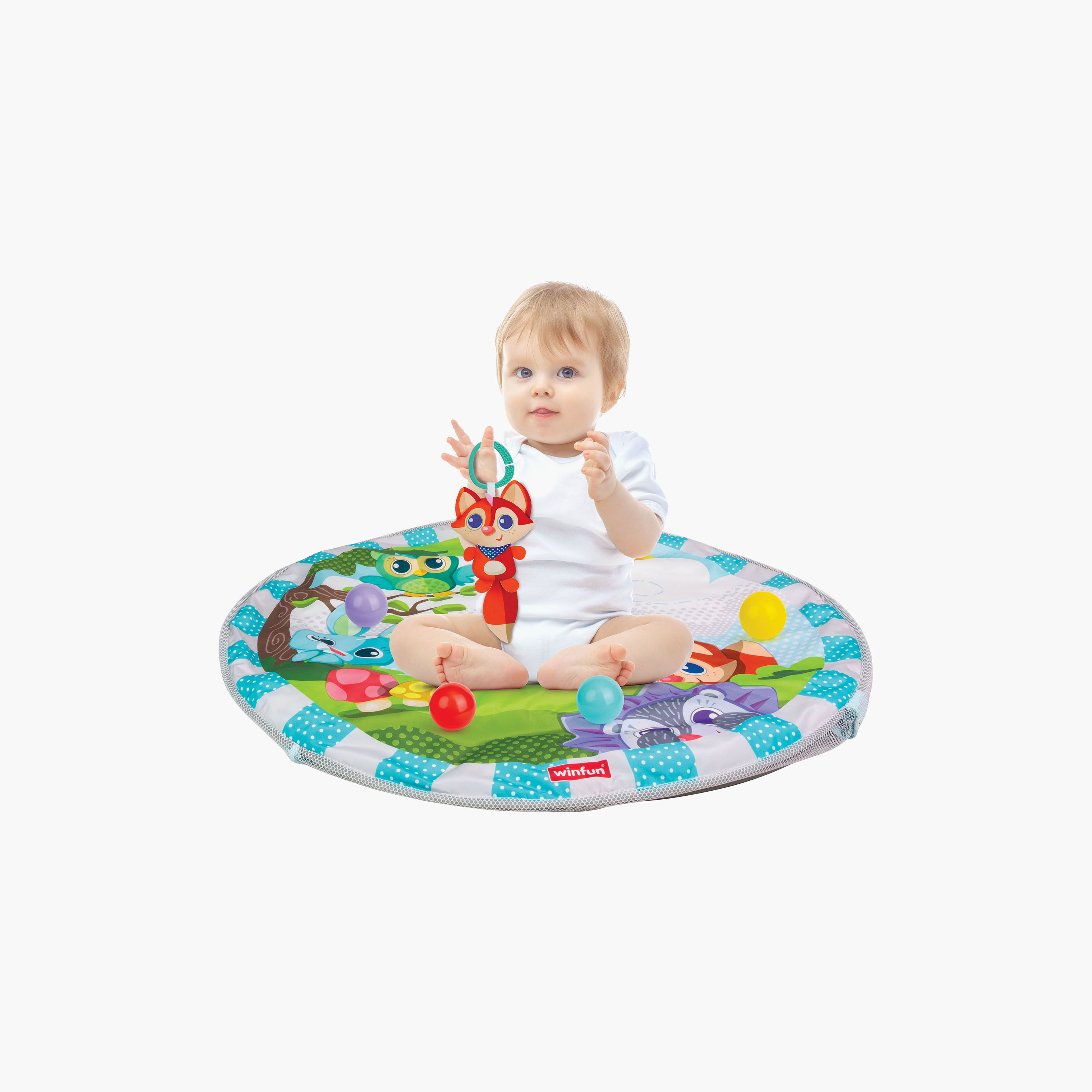 مجموعة مفرش صالة ألعاب وركن لعب (بلاي جيم) ممتع مع حوض كرات من وينفان-baby-infantactivity-playpensandplaymats-image-6