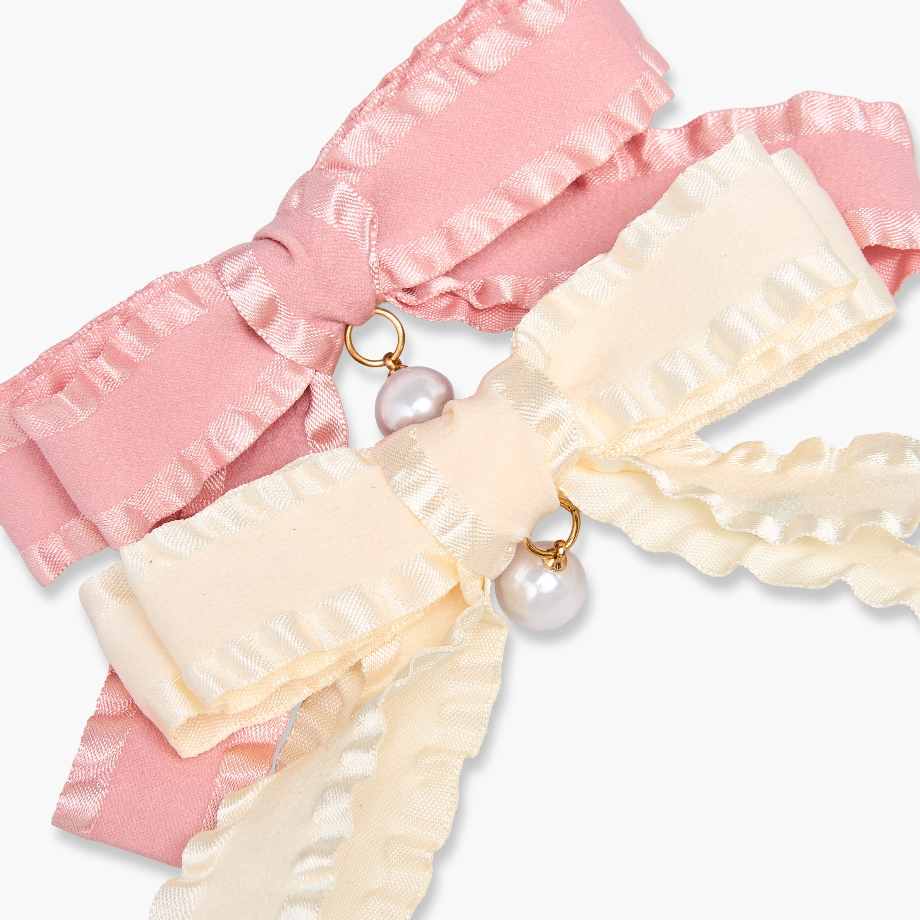 مشابك شعر باريت بفيونكة وتصميم كشكش - طقم من قطعتين-women-hairaccessories-clips-image-3
