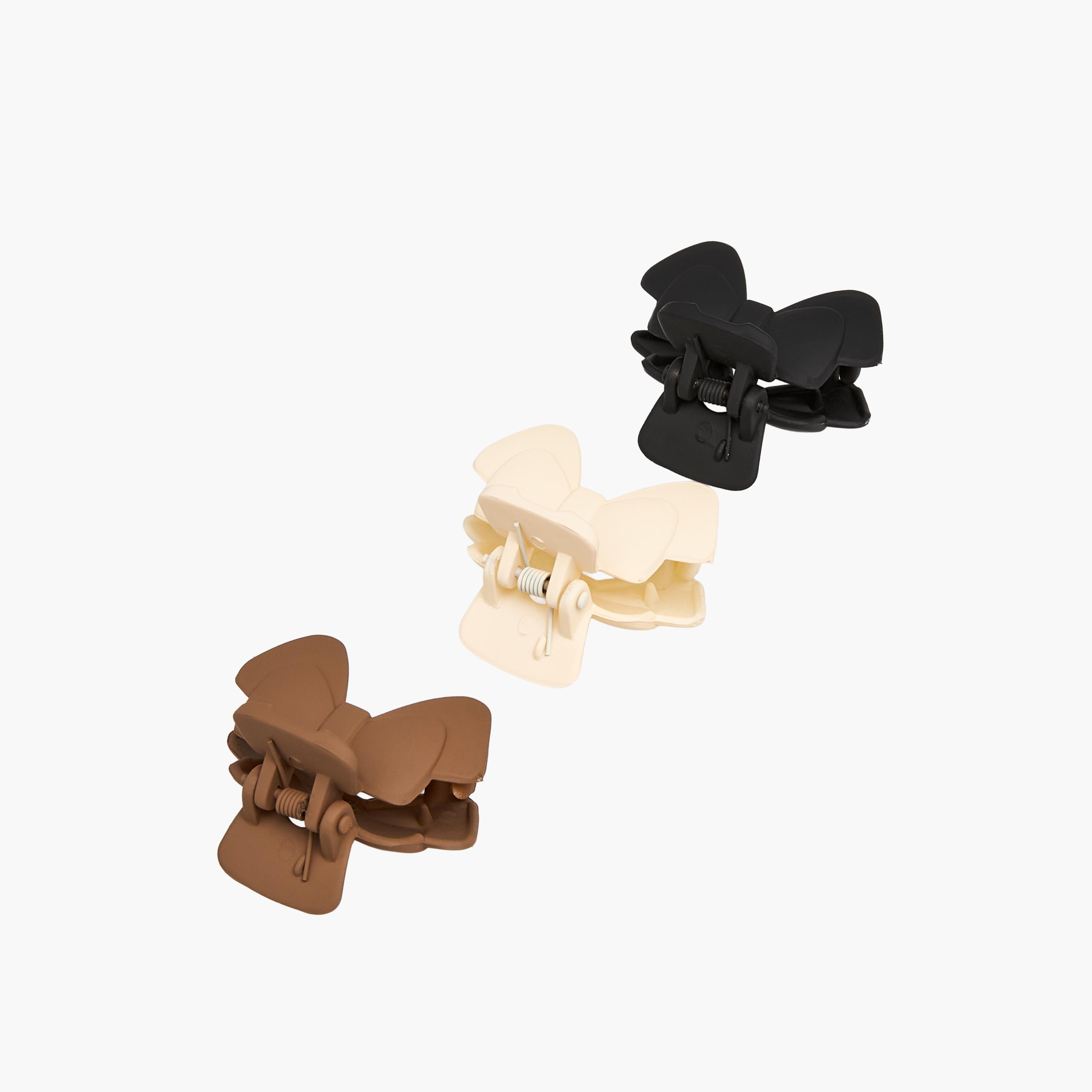 مشابك شعر فيونكة بتشطيب مطفي - عبوة من 3 قطع-women-hairaccessories-clamps-image-5