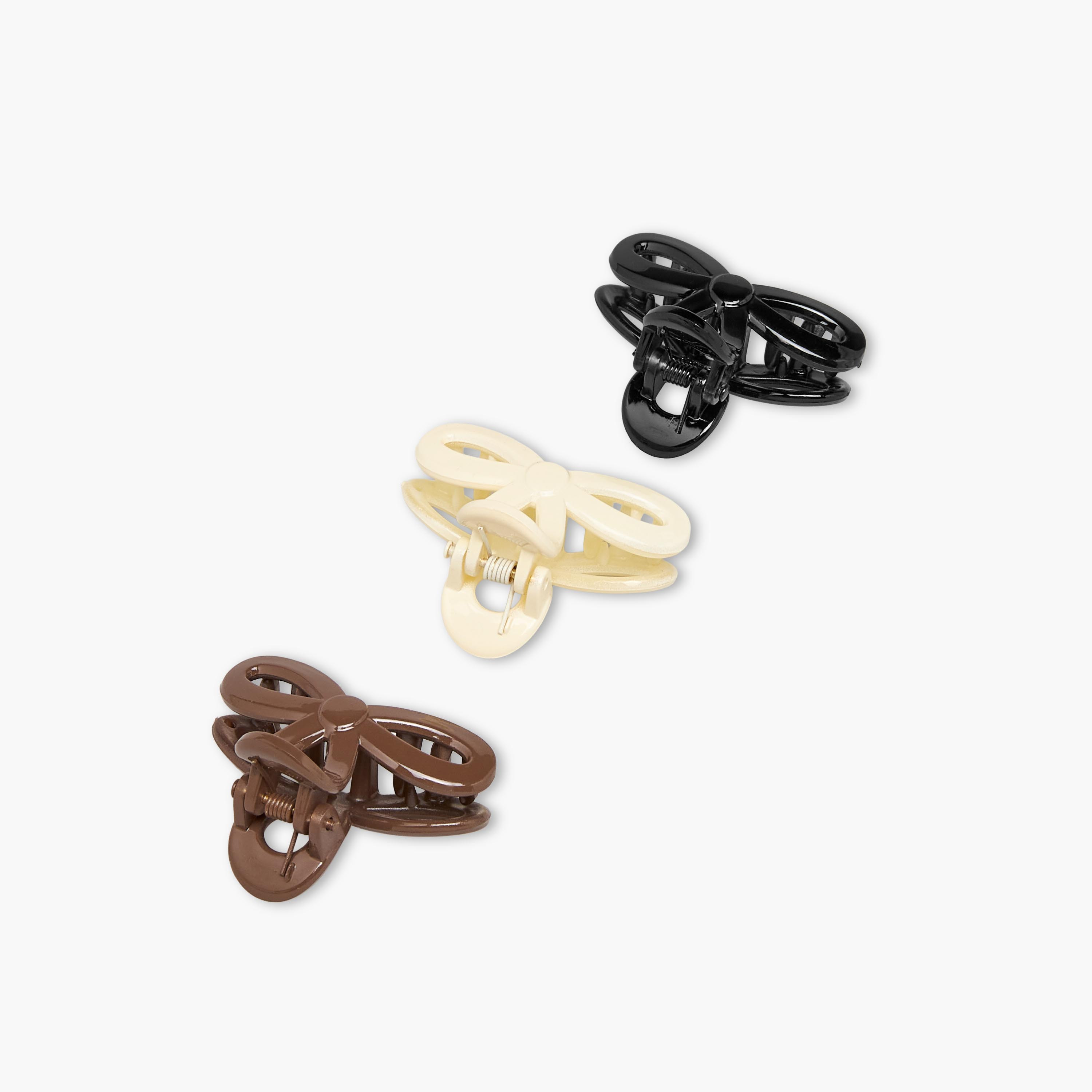 مشابك شعر فيونكة بتشطيب لامع - عبوة من 3 قطع-women-hairaccessories-clamps-image-5