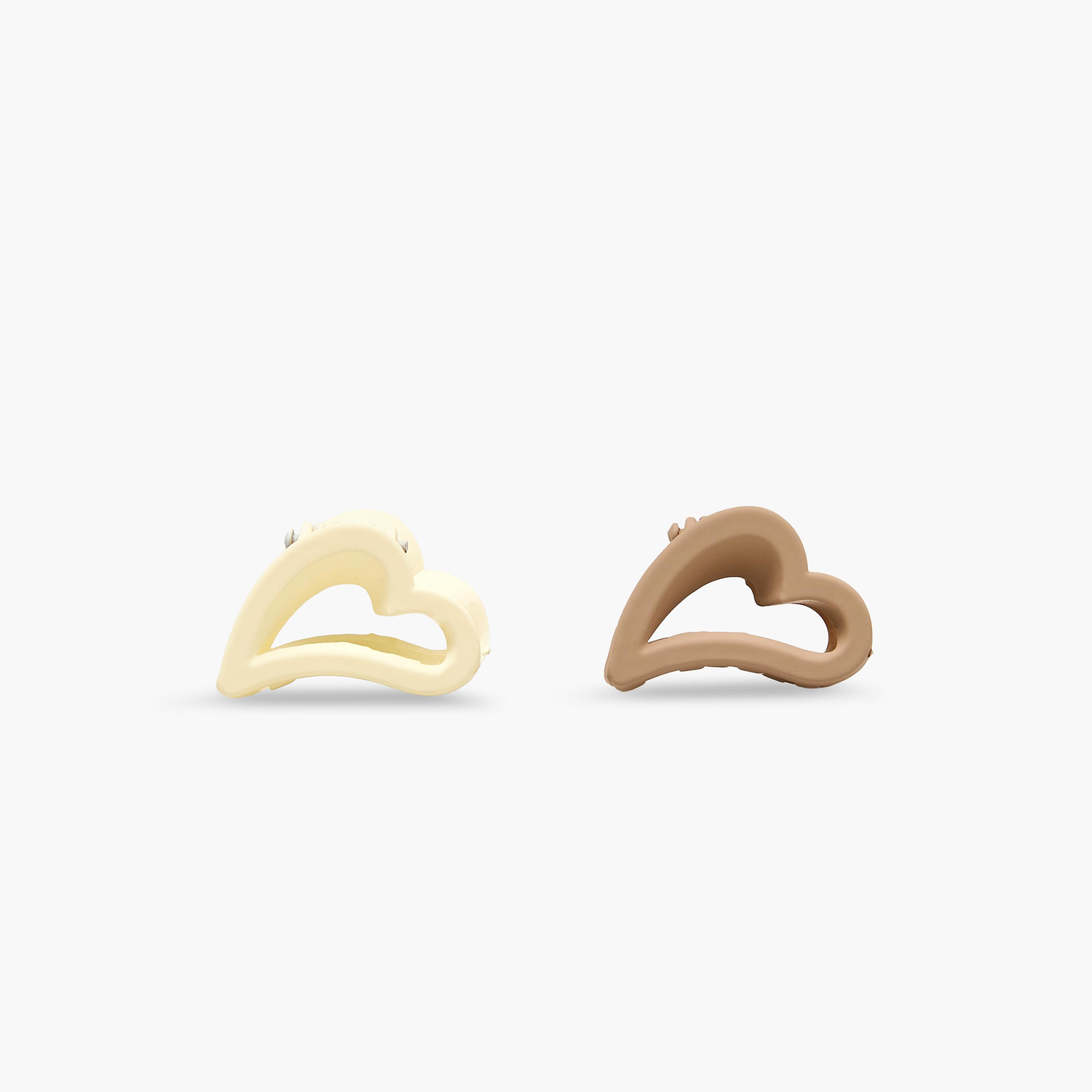 Pack of 6 Heart Hair Clamps with Matte Finish-women-hairaccessories-clamps-image-4