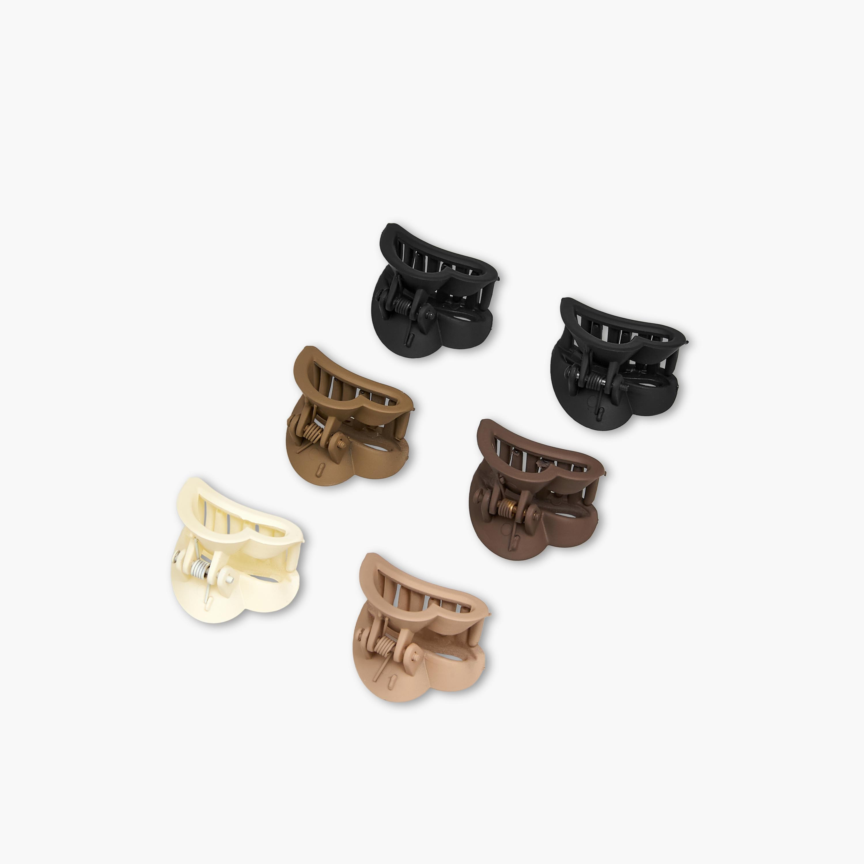Pack of 6 Heart Hair Clamps with Matte Finish-women-hairaccessories-clamps-image-5
