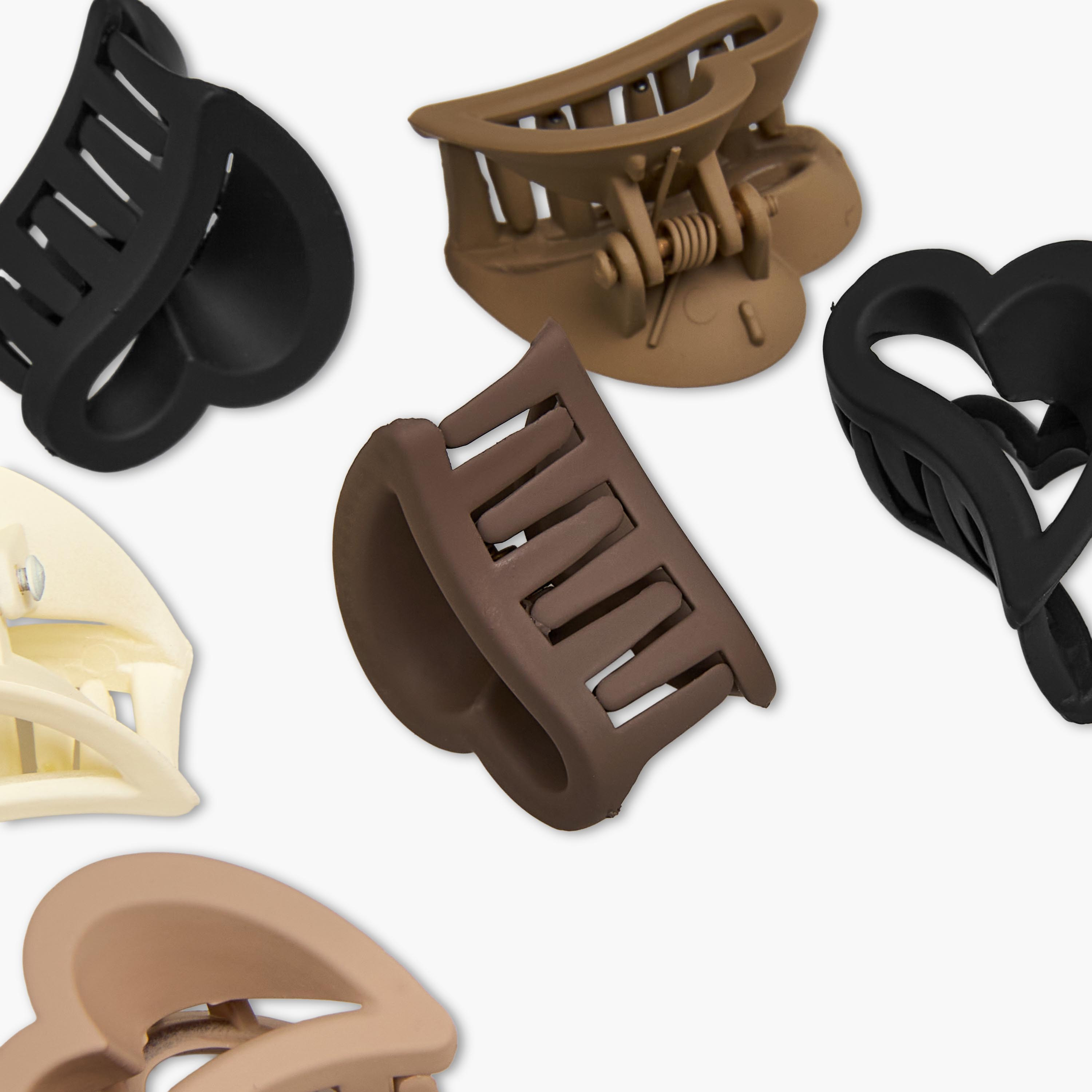 Pack of 6 Heart Hair Clamps with Matte Finish-women-hairaccessories-clamps-image-6