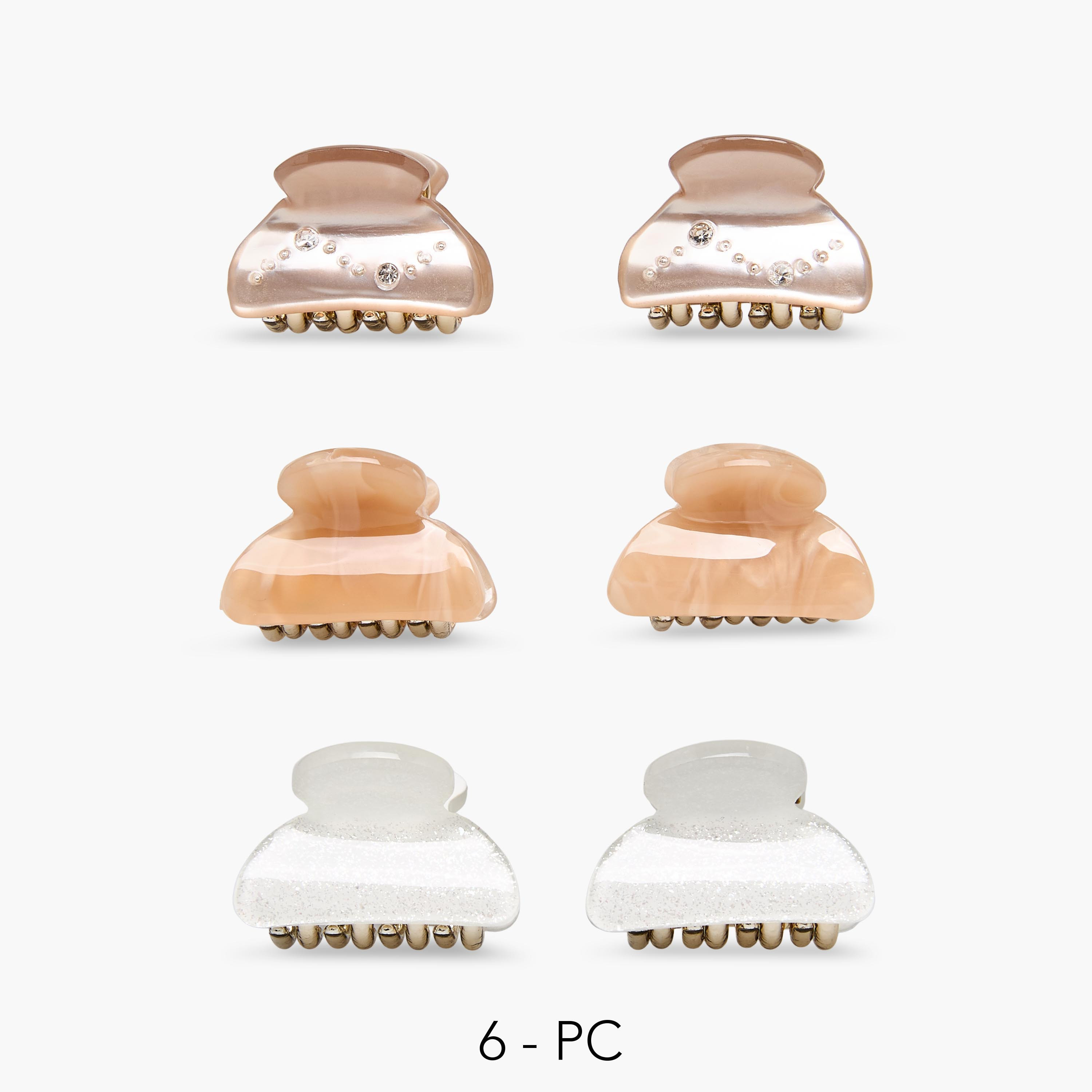 مشابك شعر منحنية بتزيينات - طقم من 6 قطع-women-hairaccessories-clamps-image-1