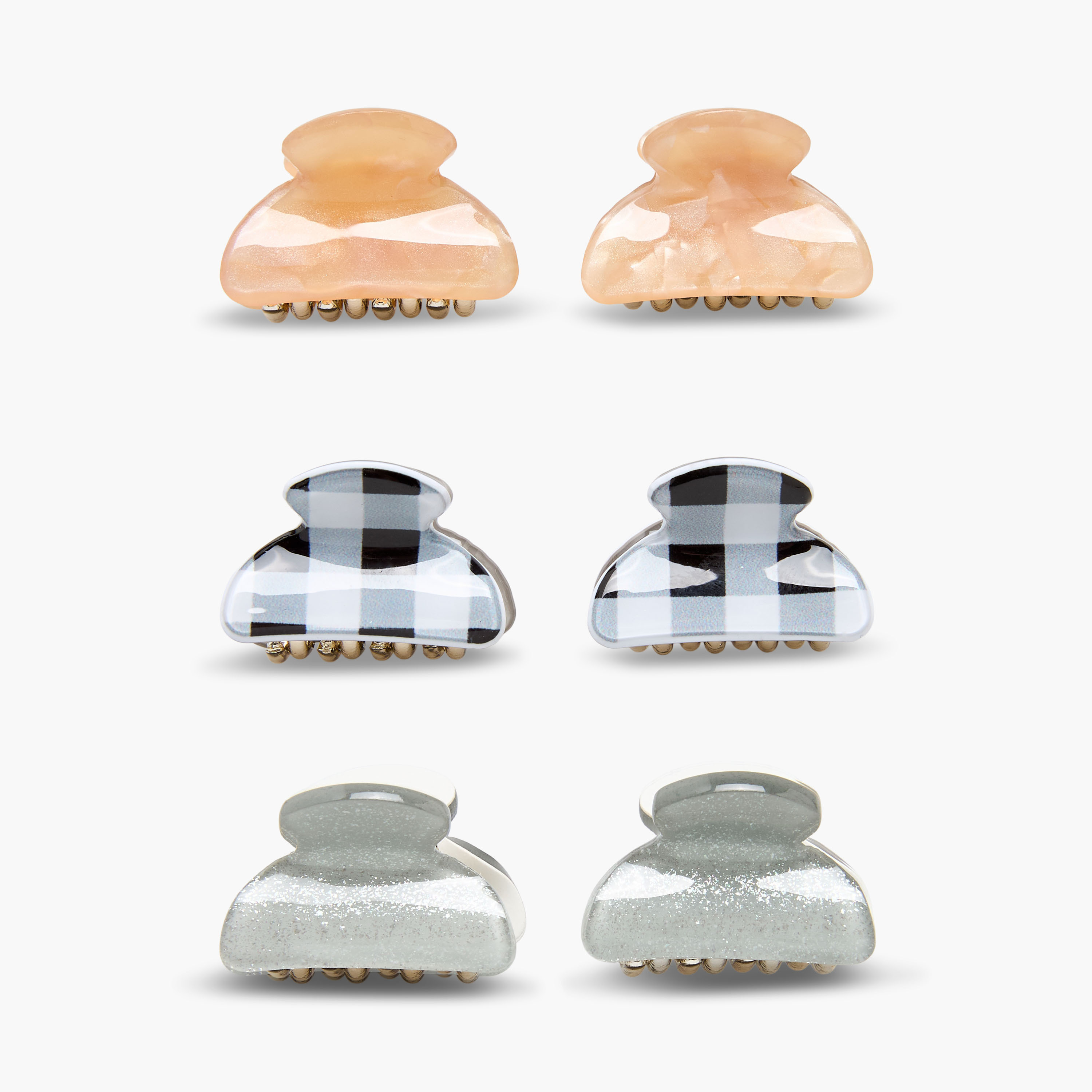 مشابك شعر منحنية بتصاميم متنوعة - طقم من 6 قطع-women-hairaccessories-clamps-image-2