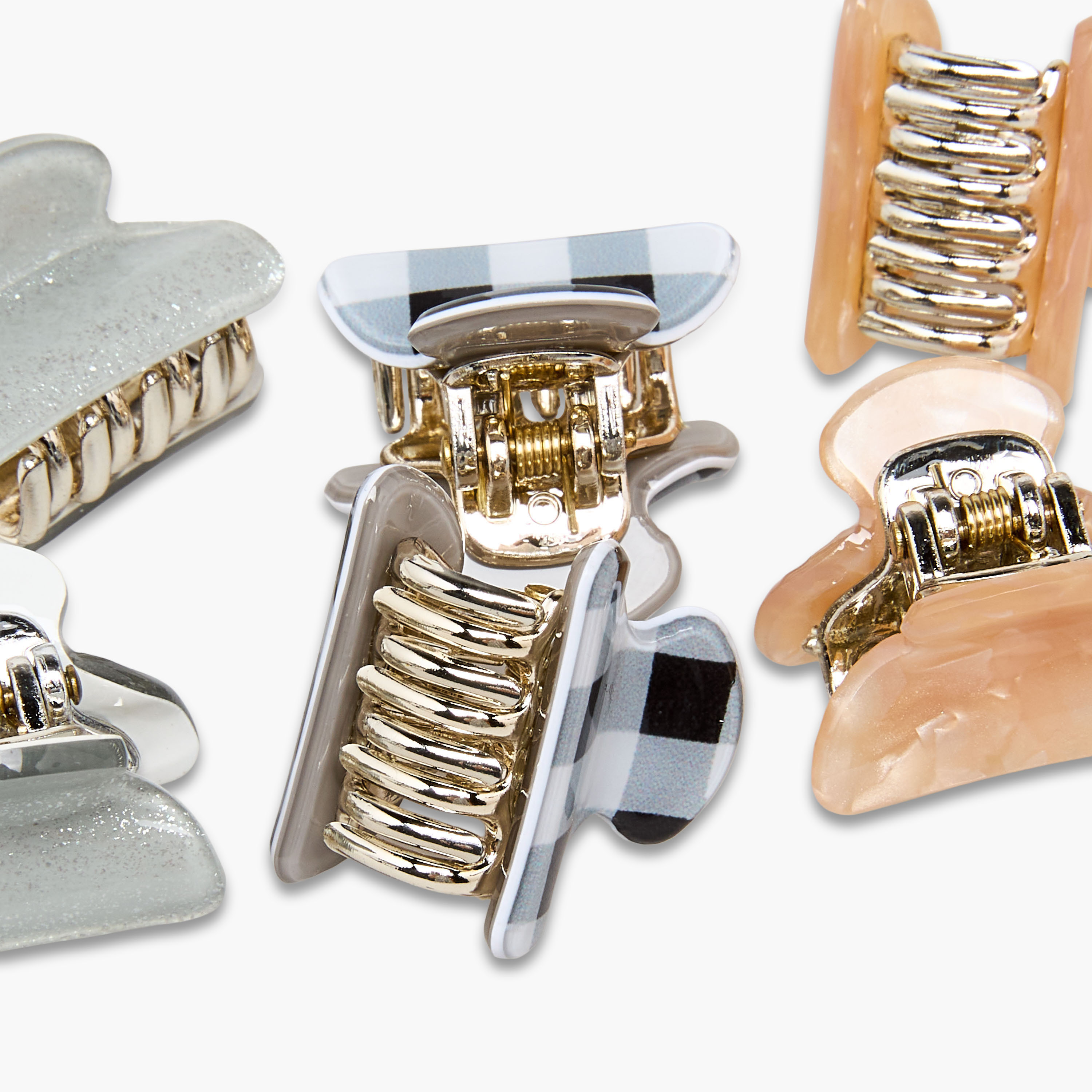 مشابك شعر منحنية بتصاميم متنوعة - طقم من 6 قطع-women-hairaccessories-clamps-image-7