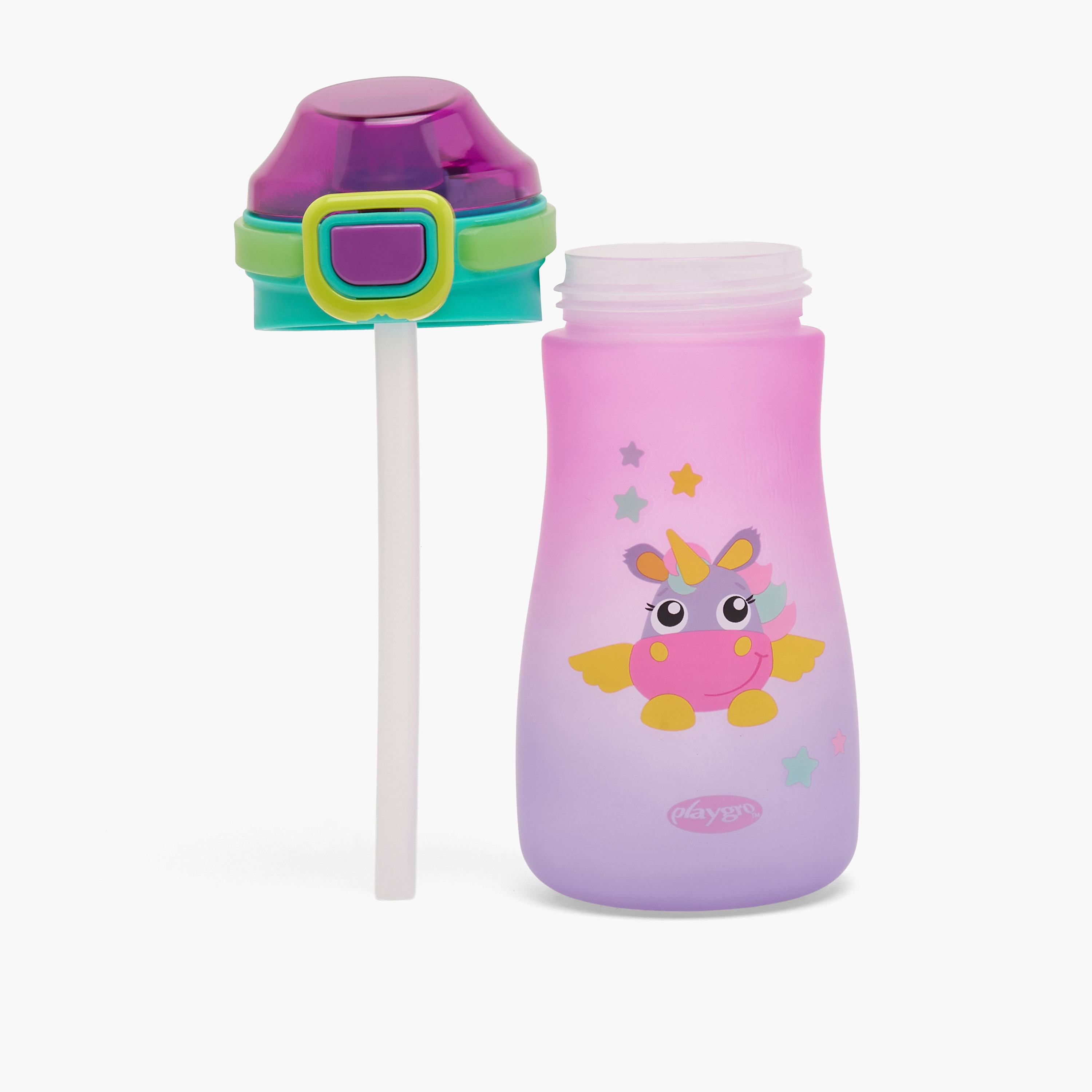 قارورة مياه بغطاء قابل للقفل وفوّهة رياضية ستيلا هابي سيبر من بلاي جرو - 550 مل من بلايغرو-school-waterbottles-image-4