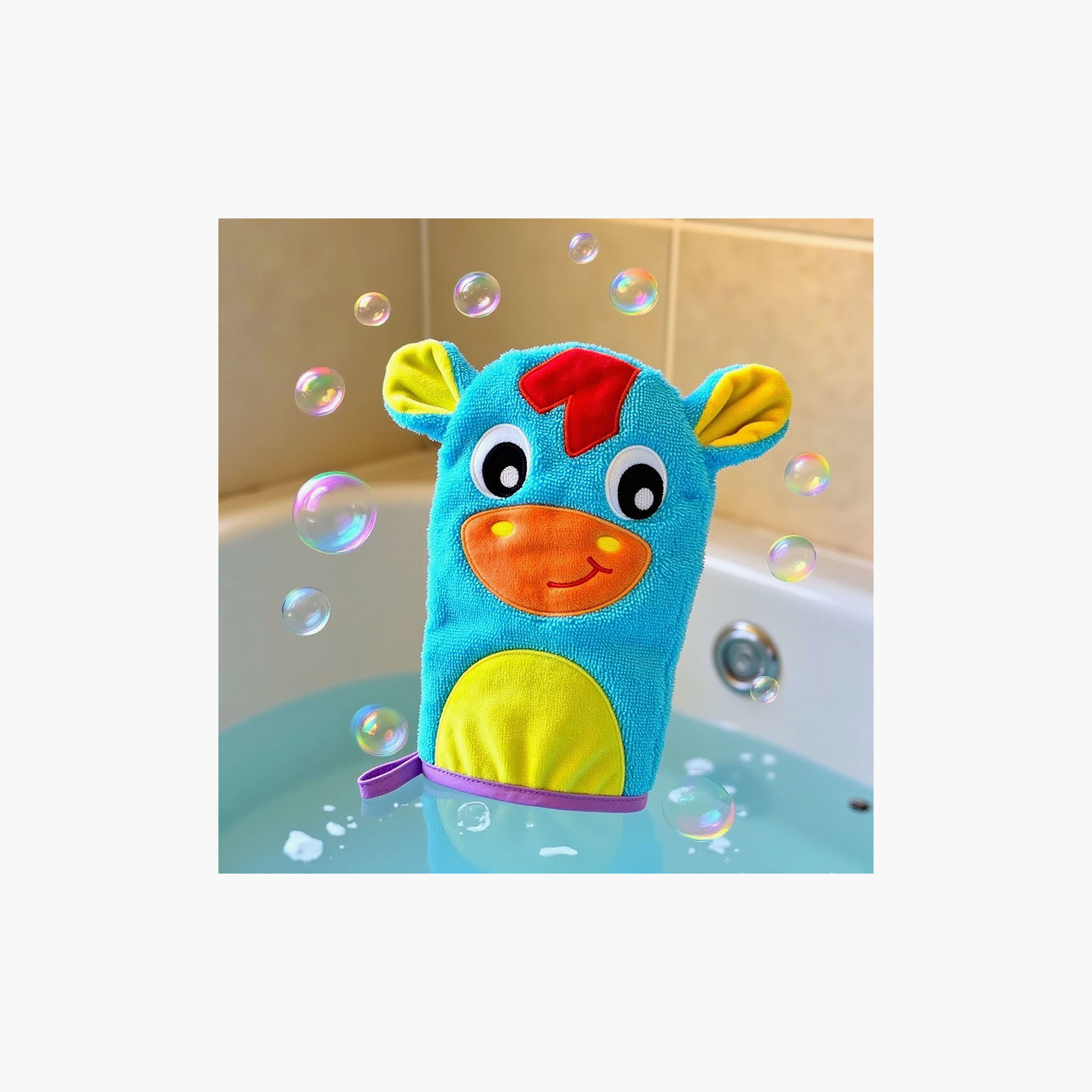 قفاز استحمام كليب كلوب مع حلقة تعليق من بلايجرو-baby-bathandcare-towels-image-4