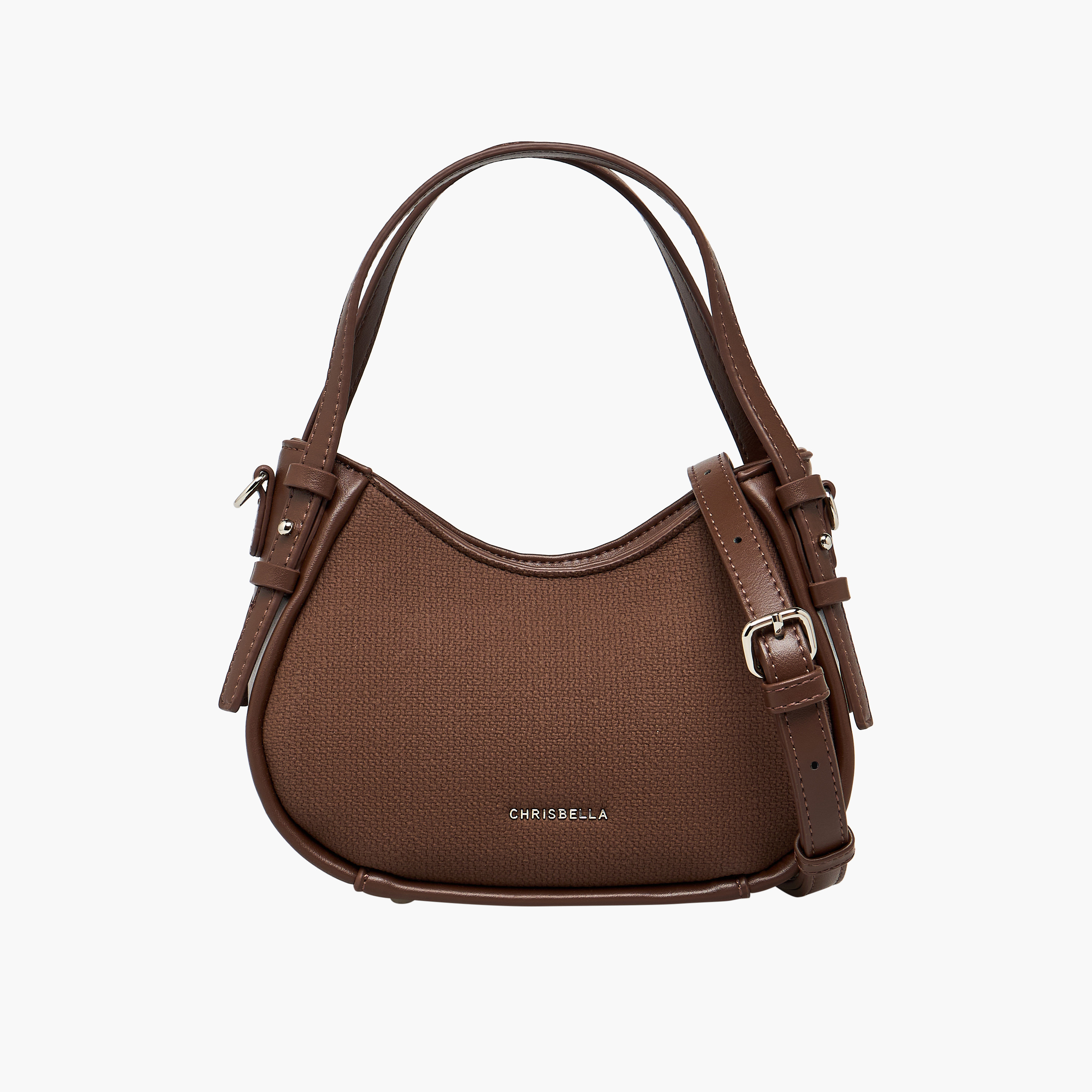 شنطة كتف منقوشة بحزام قابل للفصل من كريسبيلا-women-bagsandwallets-handbags-image-1