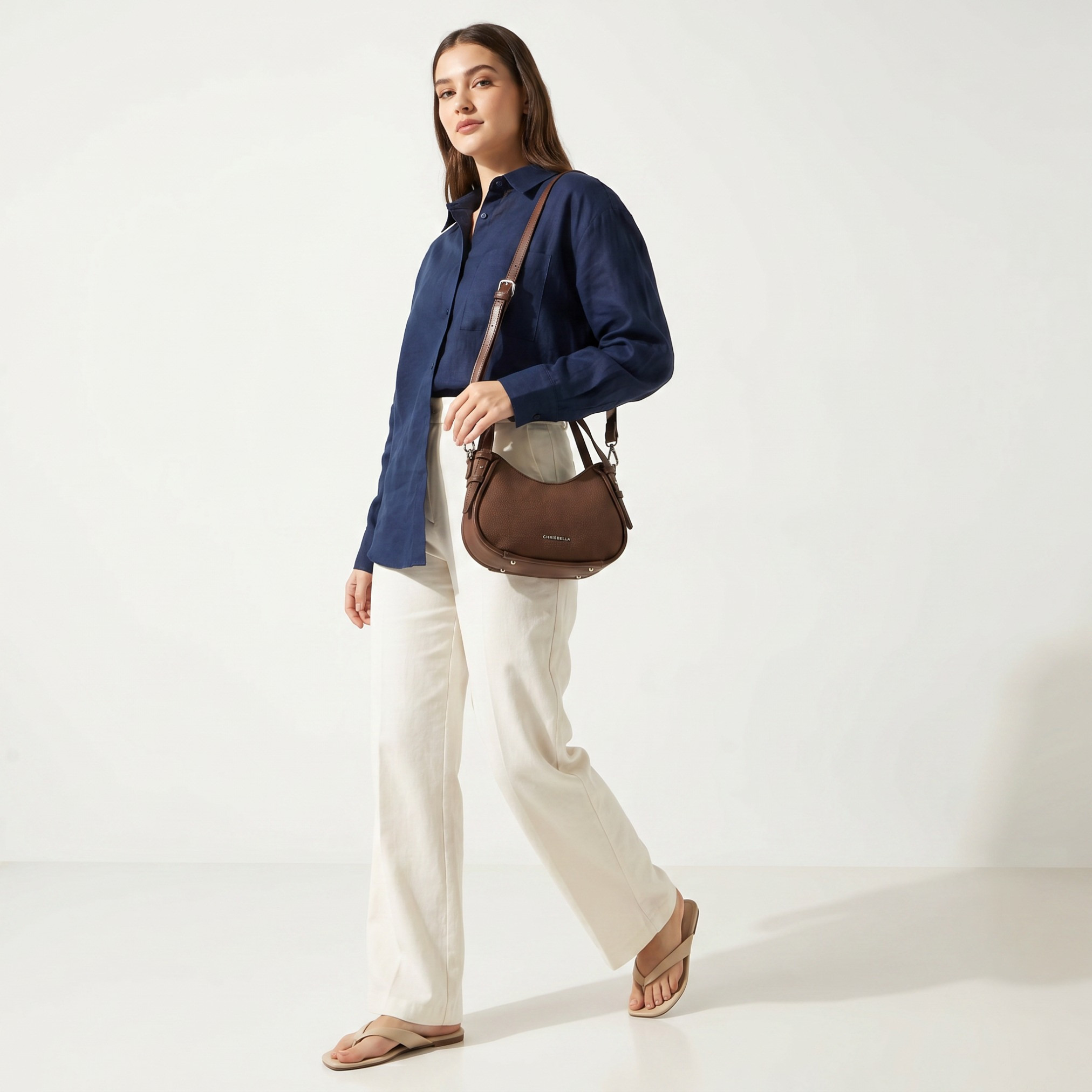 شنطة كتف منقوشة بحزام قابل للفصل من كريسبيلا-women-bagsandwallets-handbags-image-2