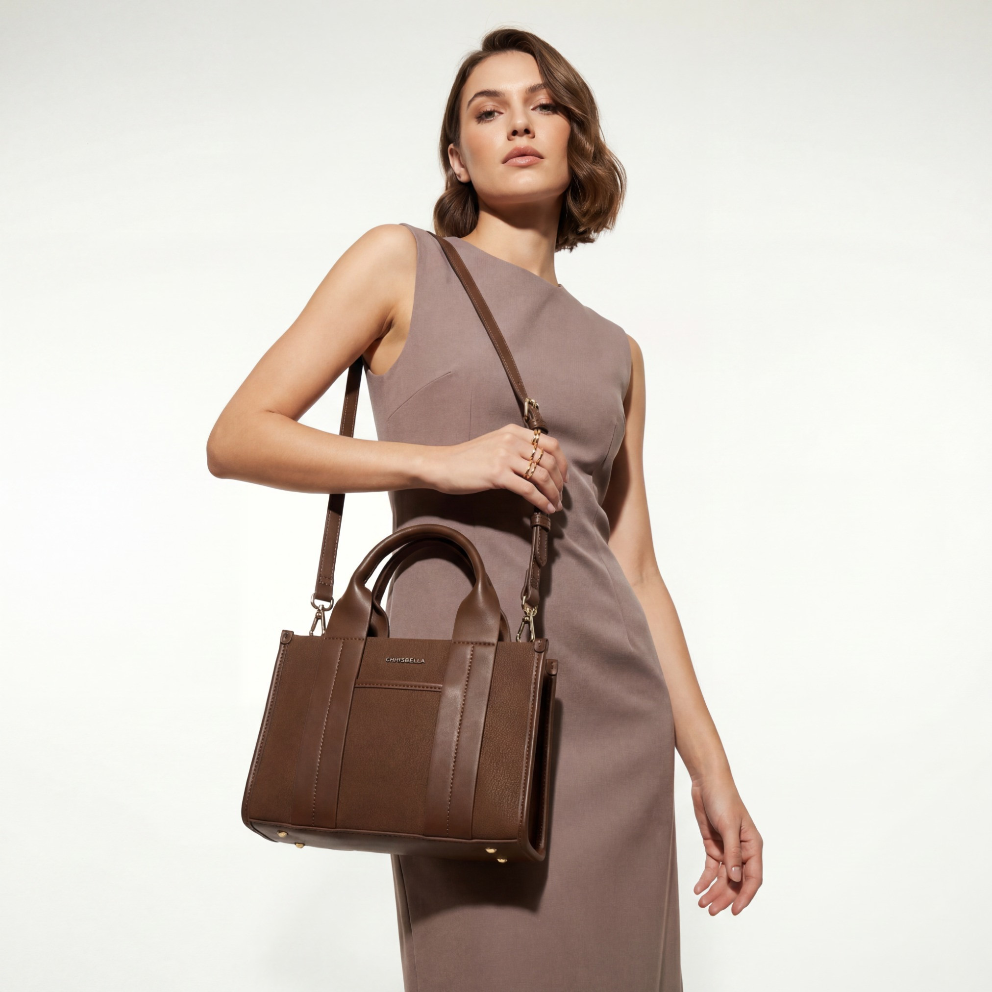 Chrisbella Solid Tote Bag with Detachable Strap-women-bagsandwallets-handbags-image-2