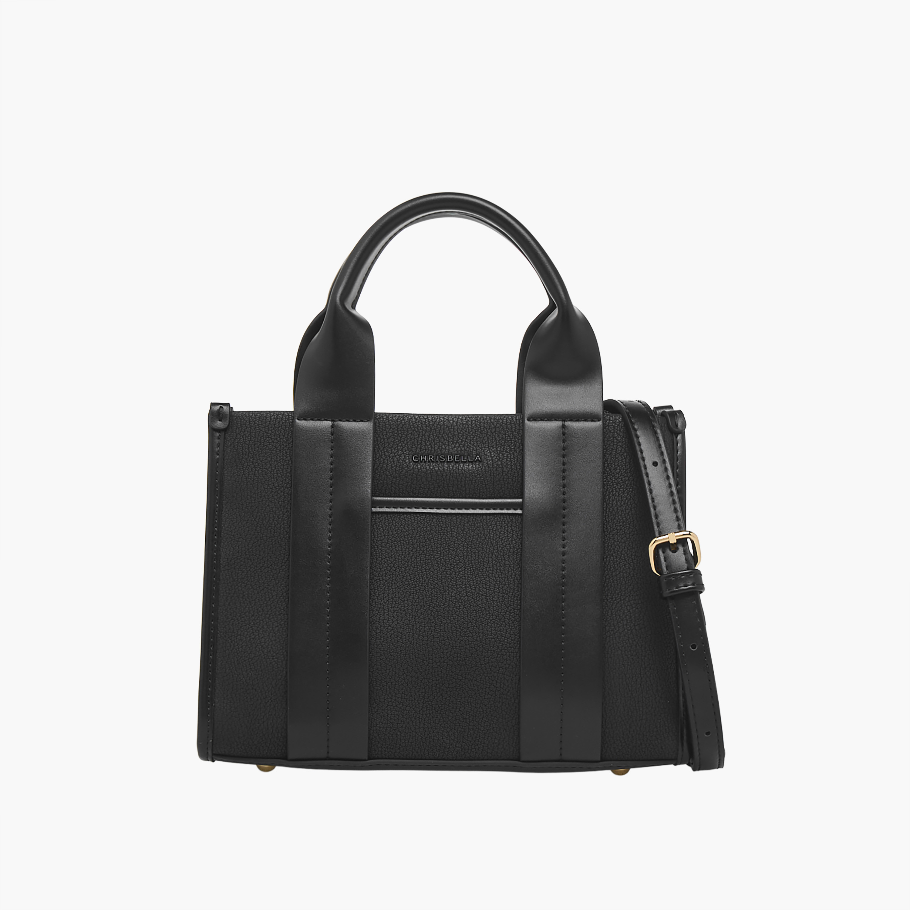 Chrisbella Textured Tote Bag with Detachable Strap-women-bagsandwallets-handbags-image-1