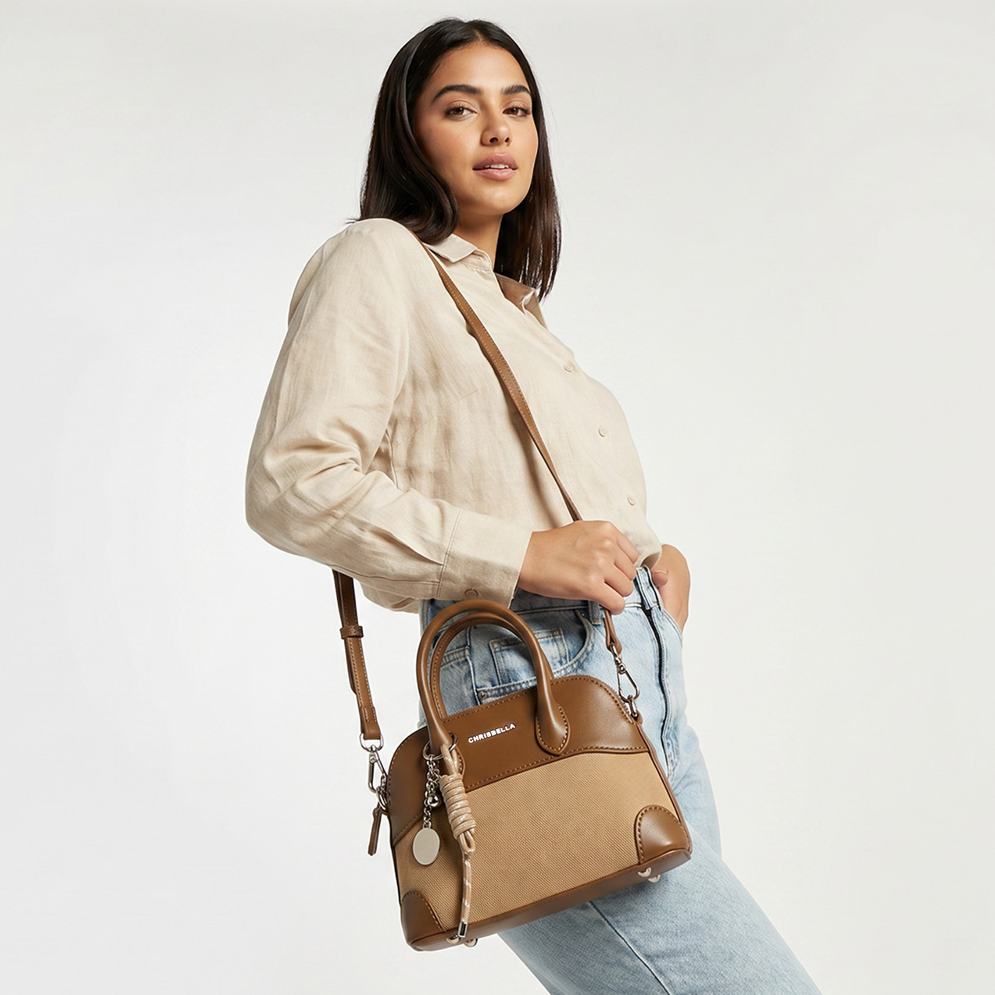 شنطة توتي بارزة الملمس بحزام قابل للفصل من كريسبيلا-women-bagsandwallets-handbags-image-2