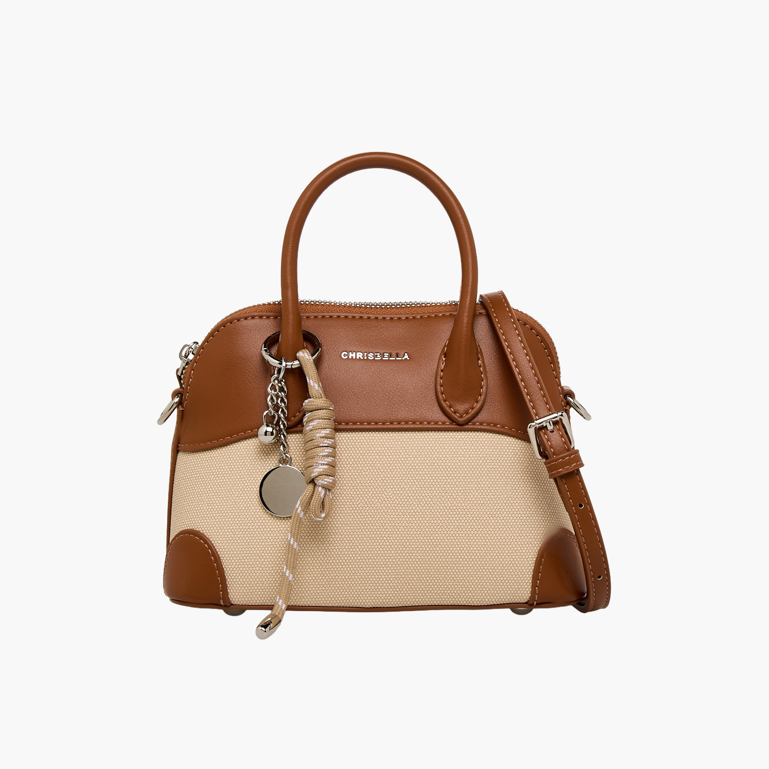 Chrisbella Textured Tote Bag with Detachable Strap-women-bagsandwallets-handbags-image-1