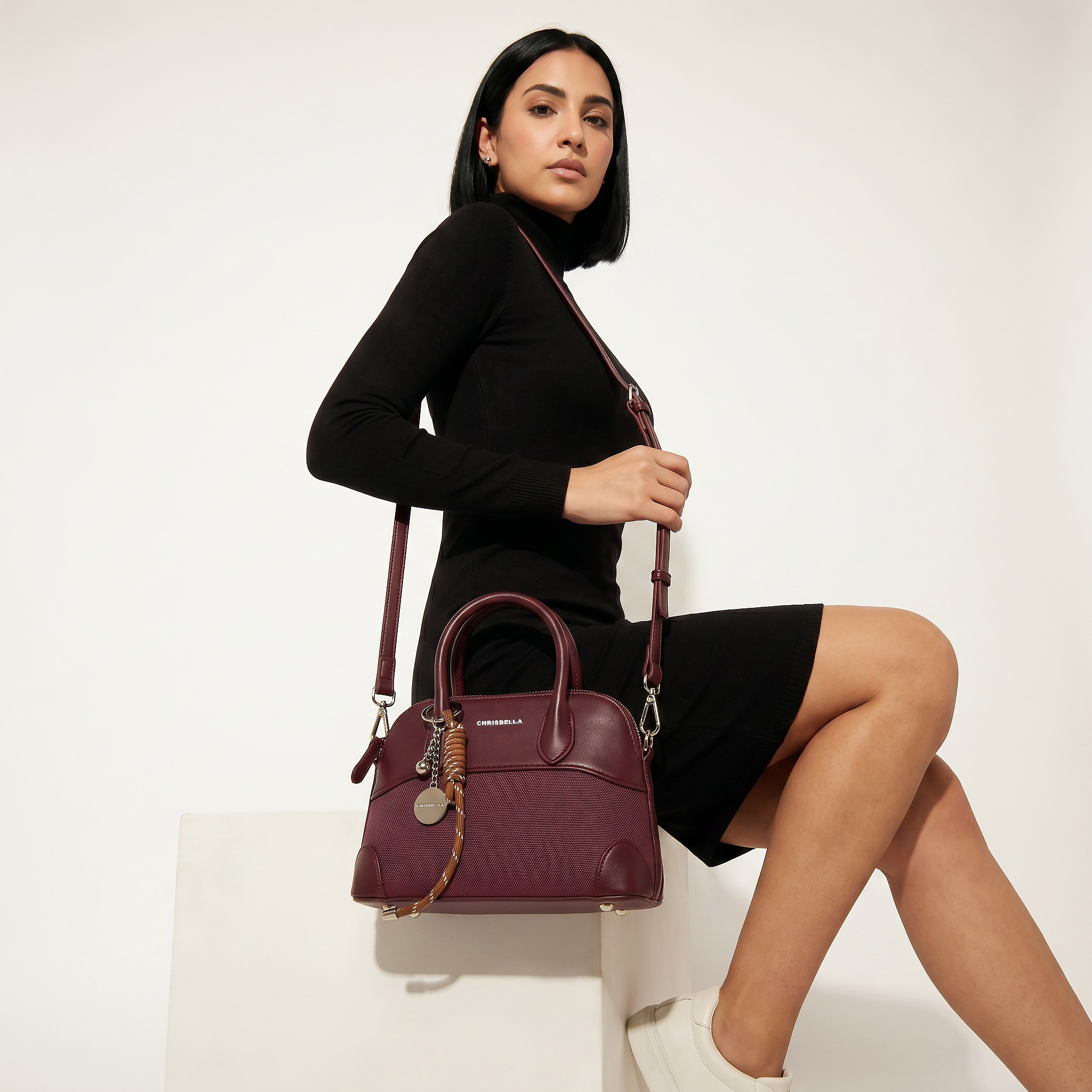 Chrisbella Textured Tote Bag with Detachable Strap-women-bagsandwallets-handbags-image-2
