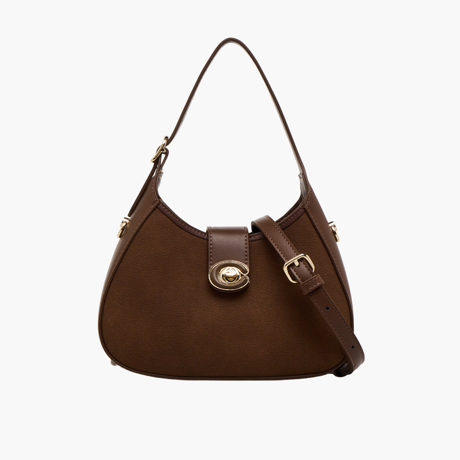 Chrisbella Solid Shoulder Bag with Twist Lock Closure-women-bagsandwallets-handbags-image-1