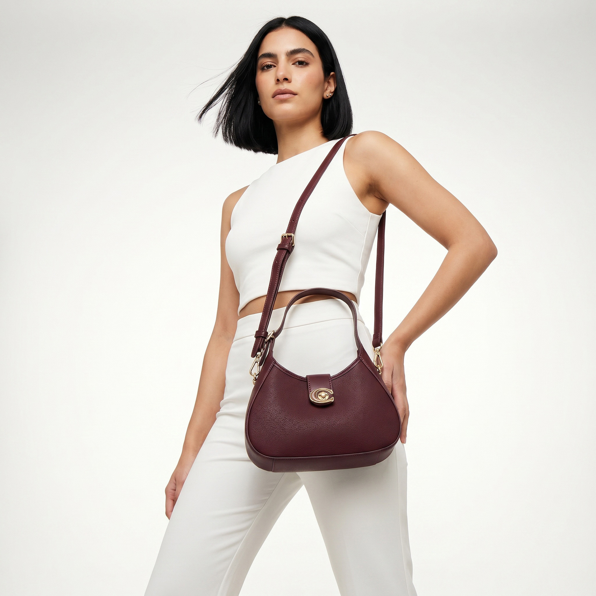 Chrisbella Solid Shoulder Bag with Twist Lock Closure-women-bagsandwallets-handbags-image-2