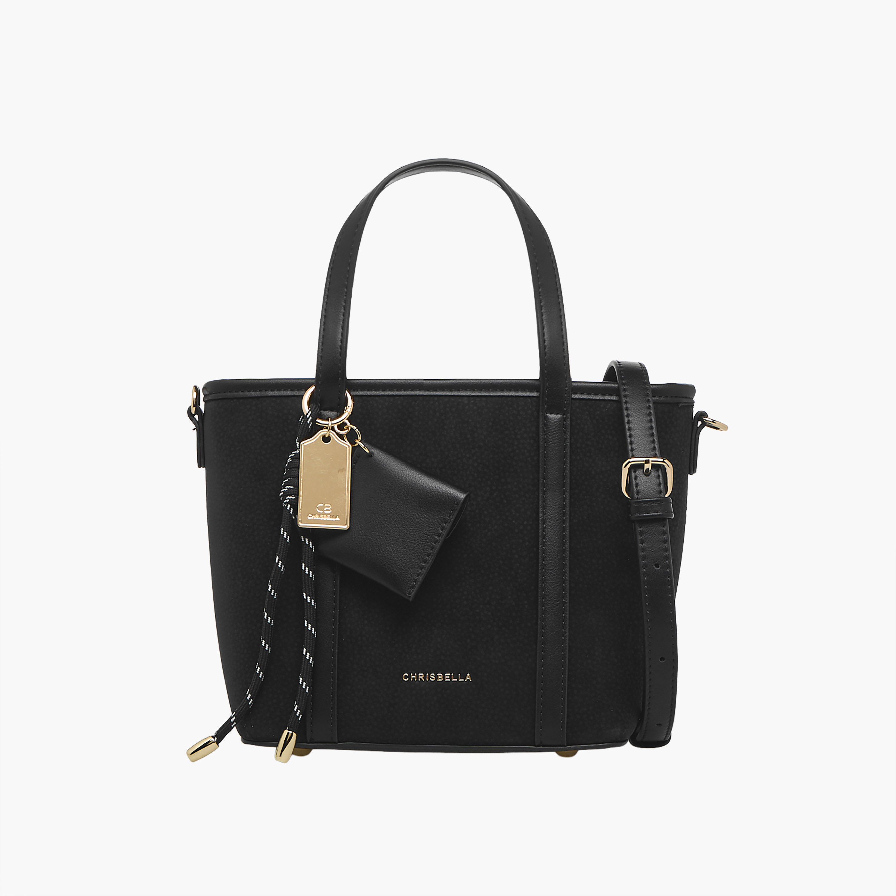 Chrisbella Textured Tote Bag with Zip Closure-women-bagsandwallets-handbags-image-1