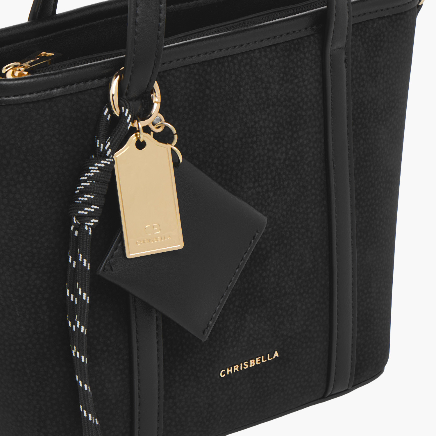 Chrisbella Textured Tote Bag with Zip Closure-women-bagsandwallets-handbags-image-5