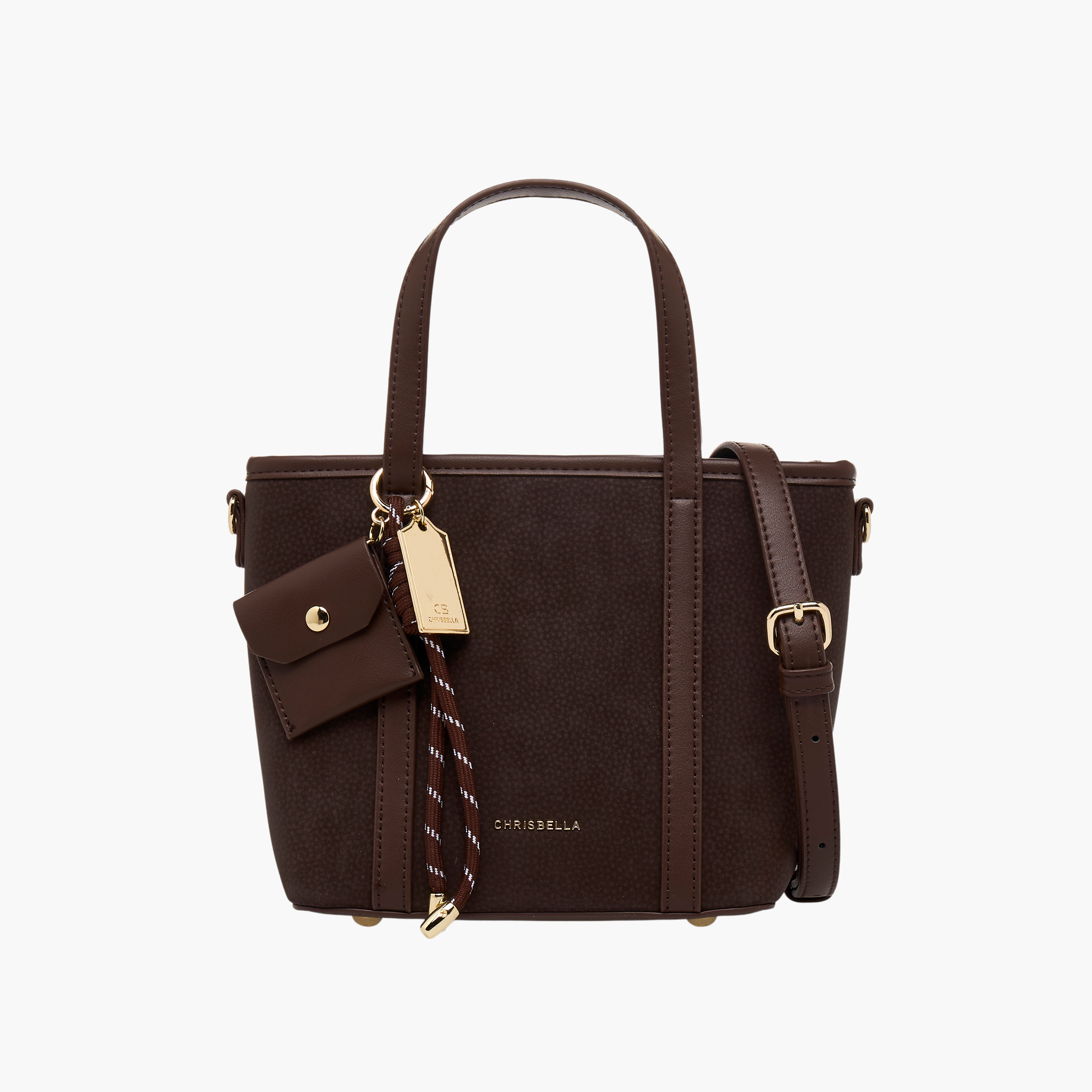 Chrisbella Textured Tote Bag with Zip Closure-women-bagsandwallets-handbags-image-1